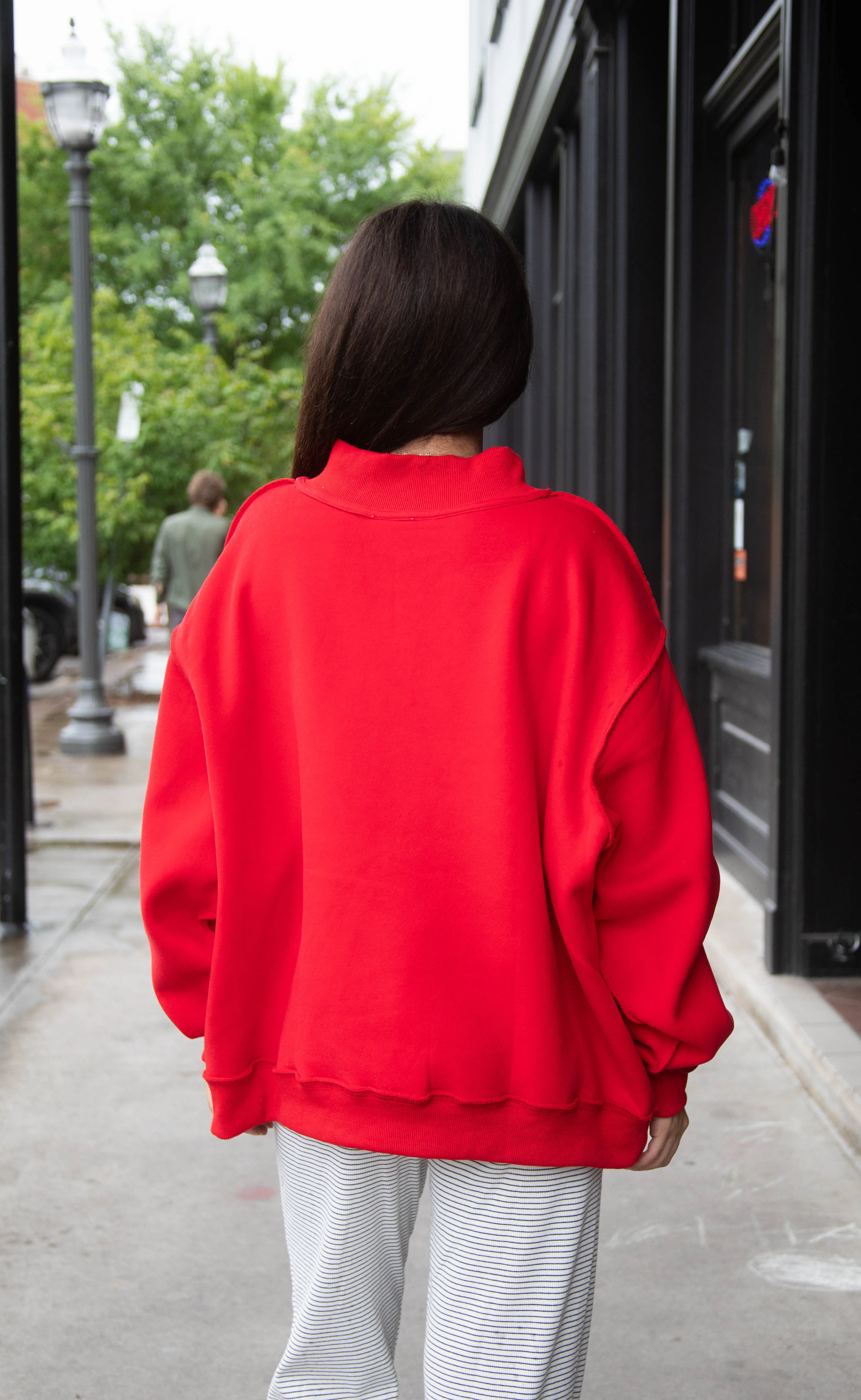 arkansas embroidered mock neck - red - Image 3