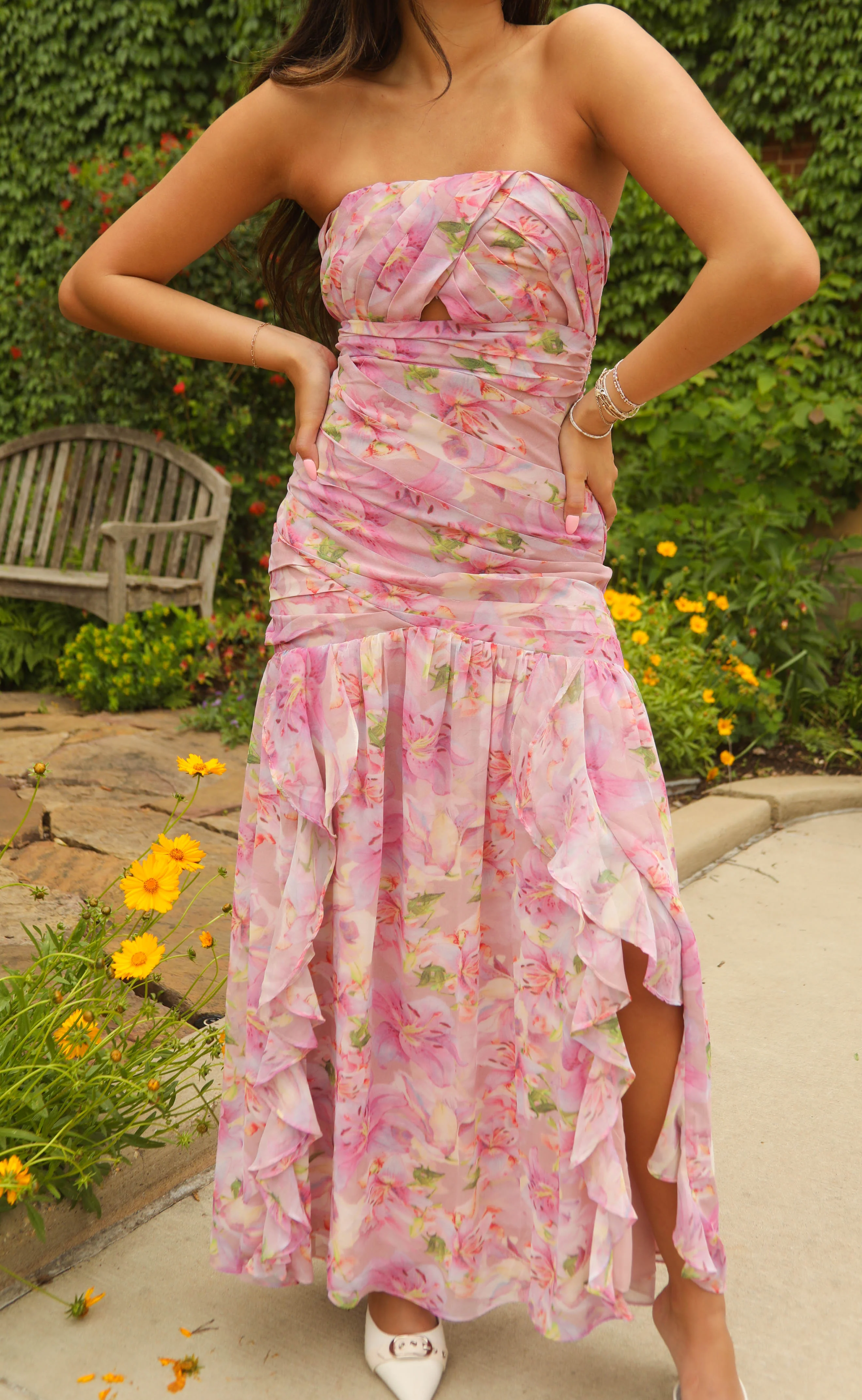astr: estefany dress - pink floral - Image 2