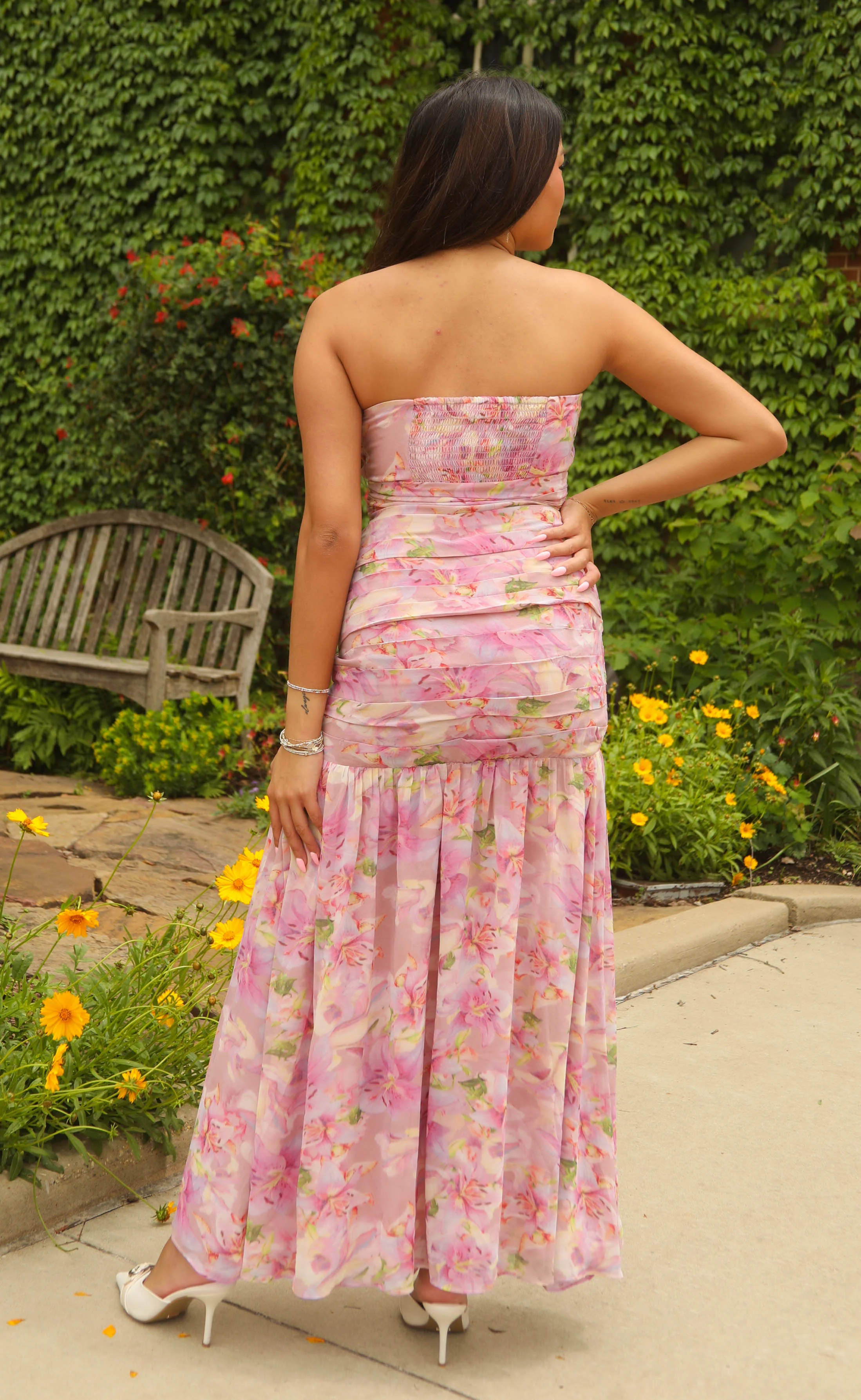 astr: estefany dress - pink floral - Image 4