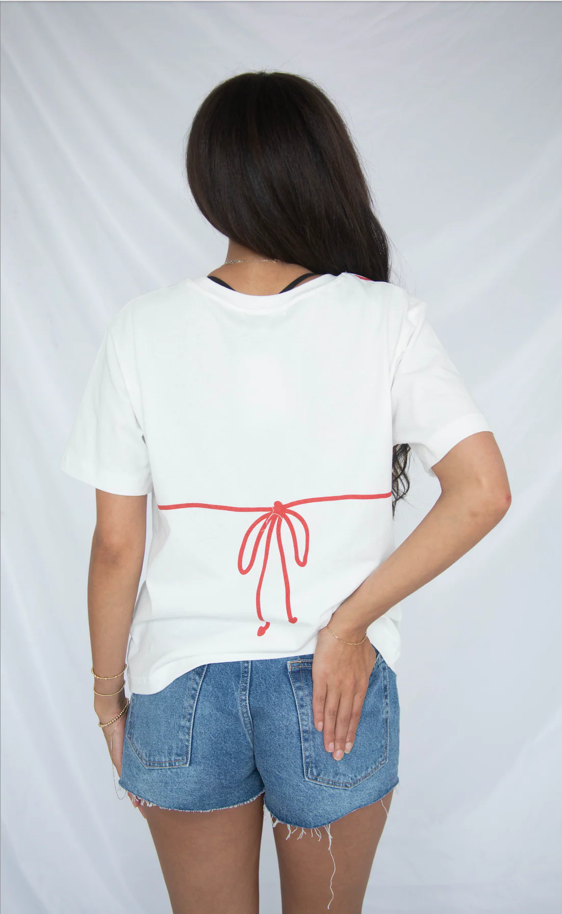 beaded bikini tee - red - Image 3