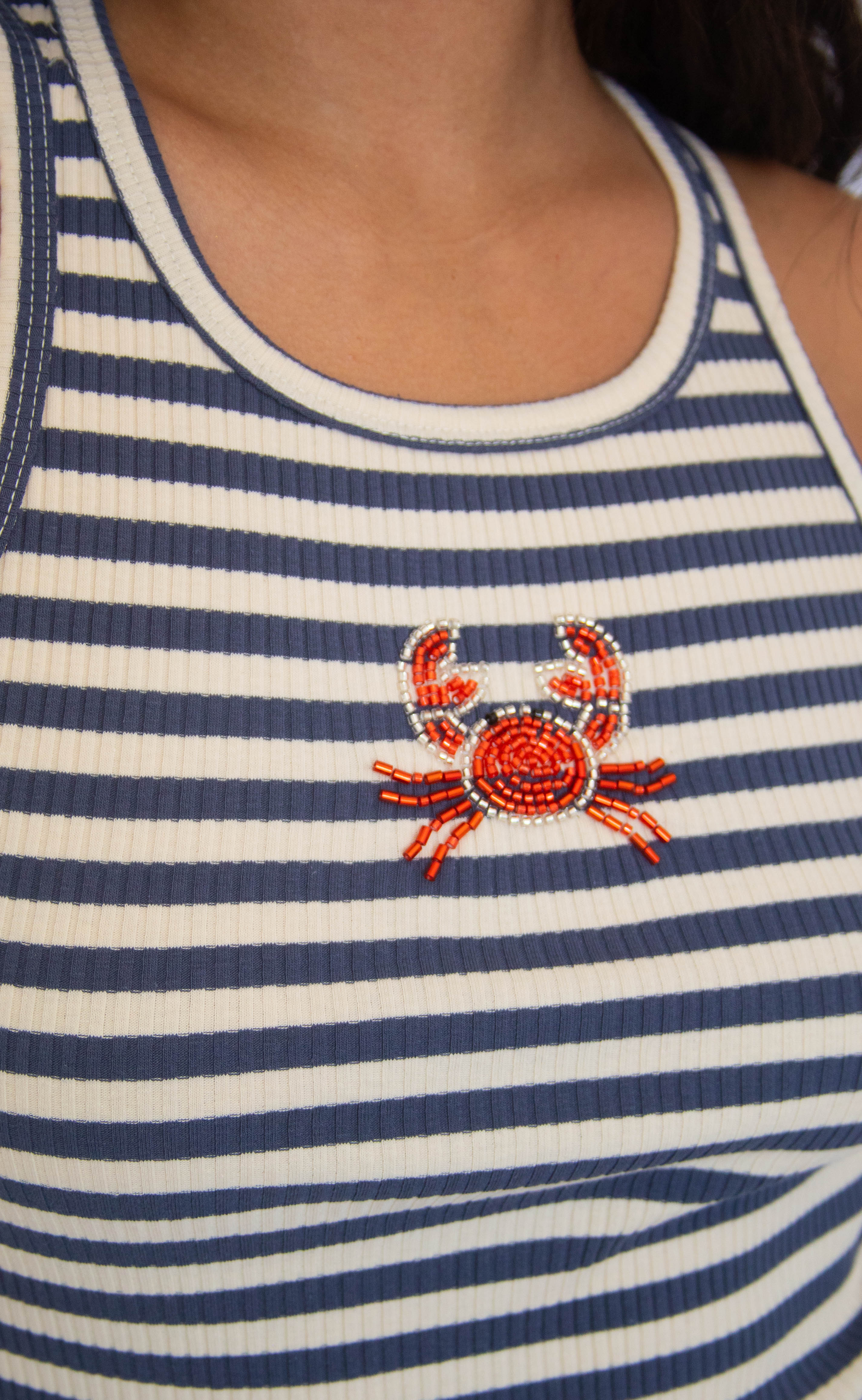 beaded crab striped tank - Image 3
