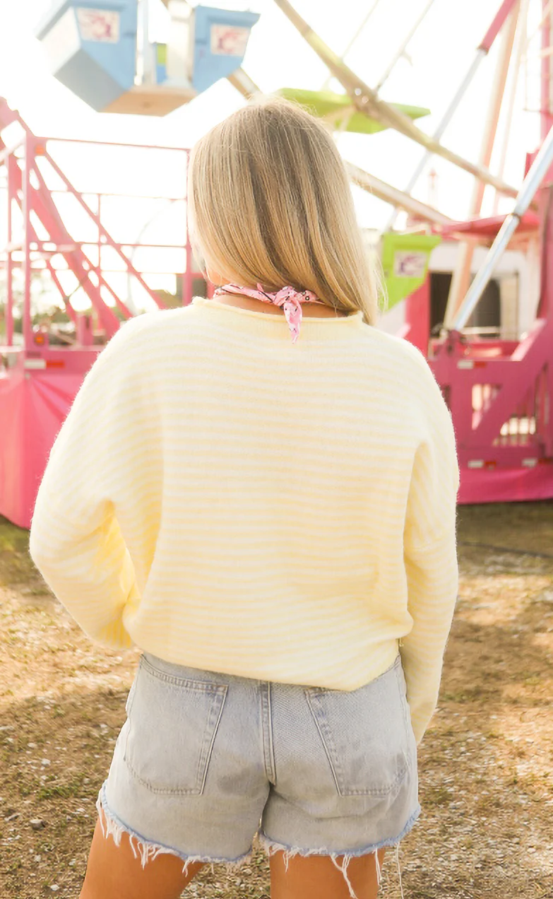 beat of your heart cardigan - butter stripe - Image 3