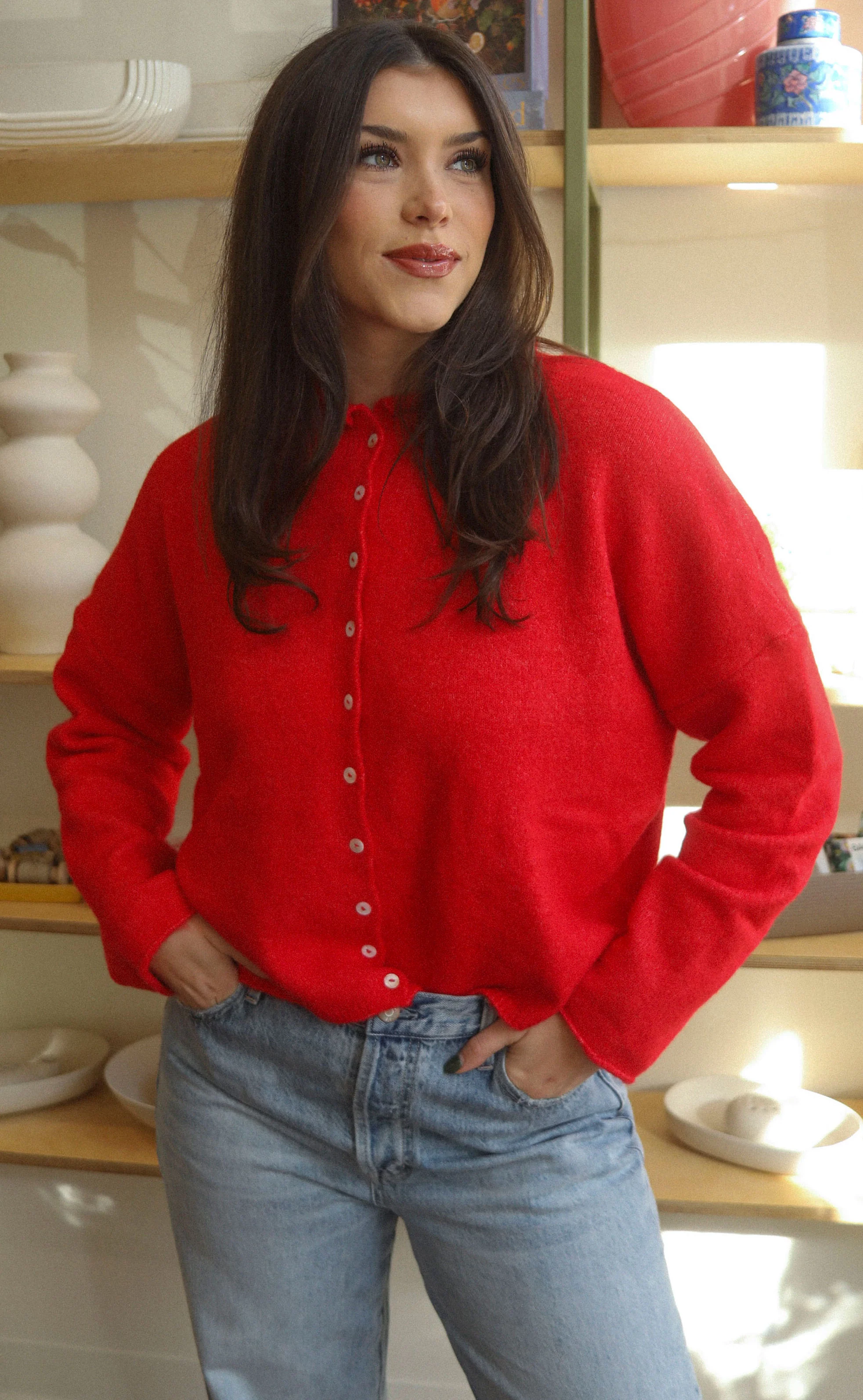 beat of your heart cardigan - red - Image 2