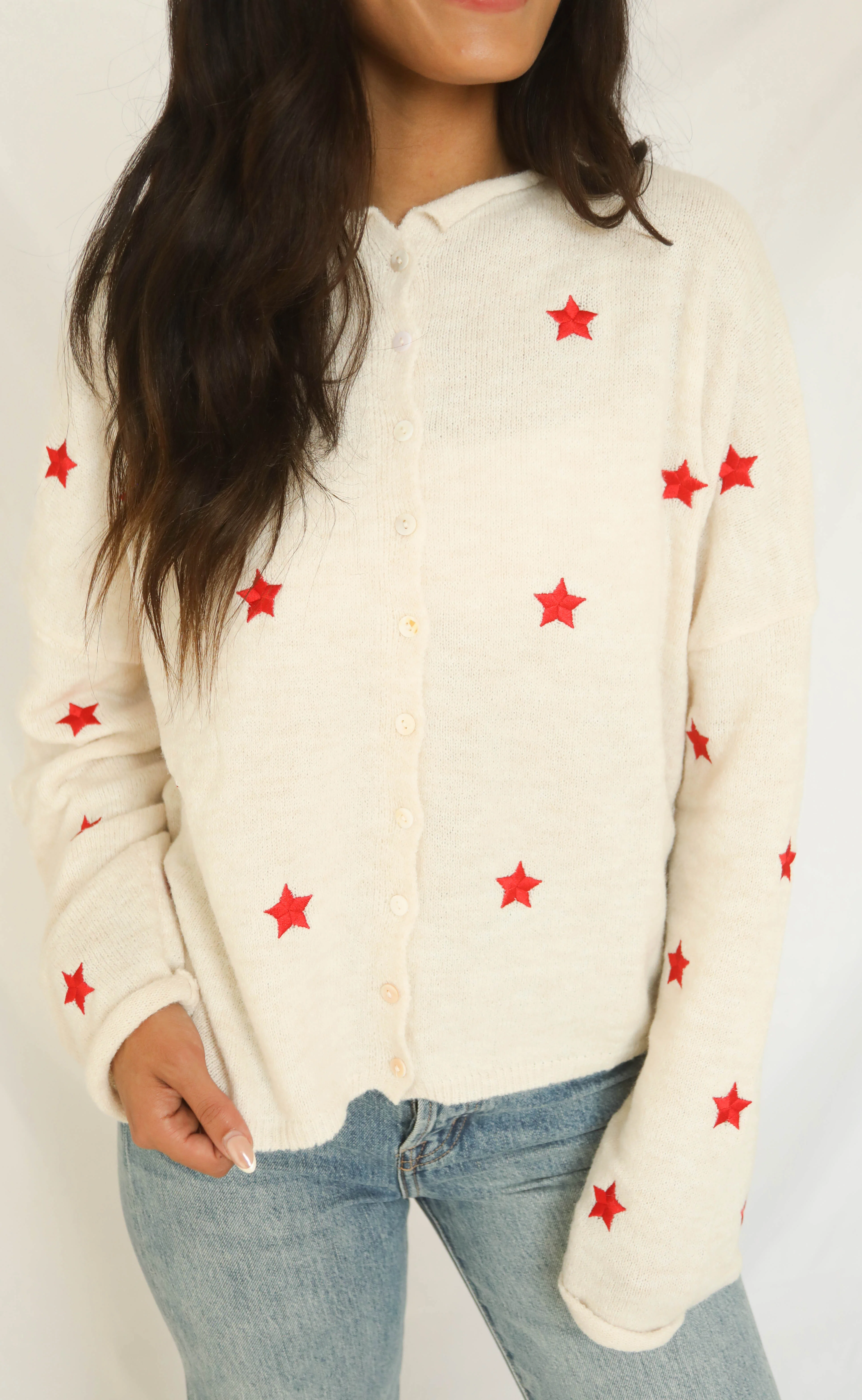 beat of your heart cardigan - red star - Image 2