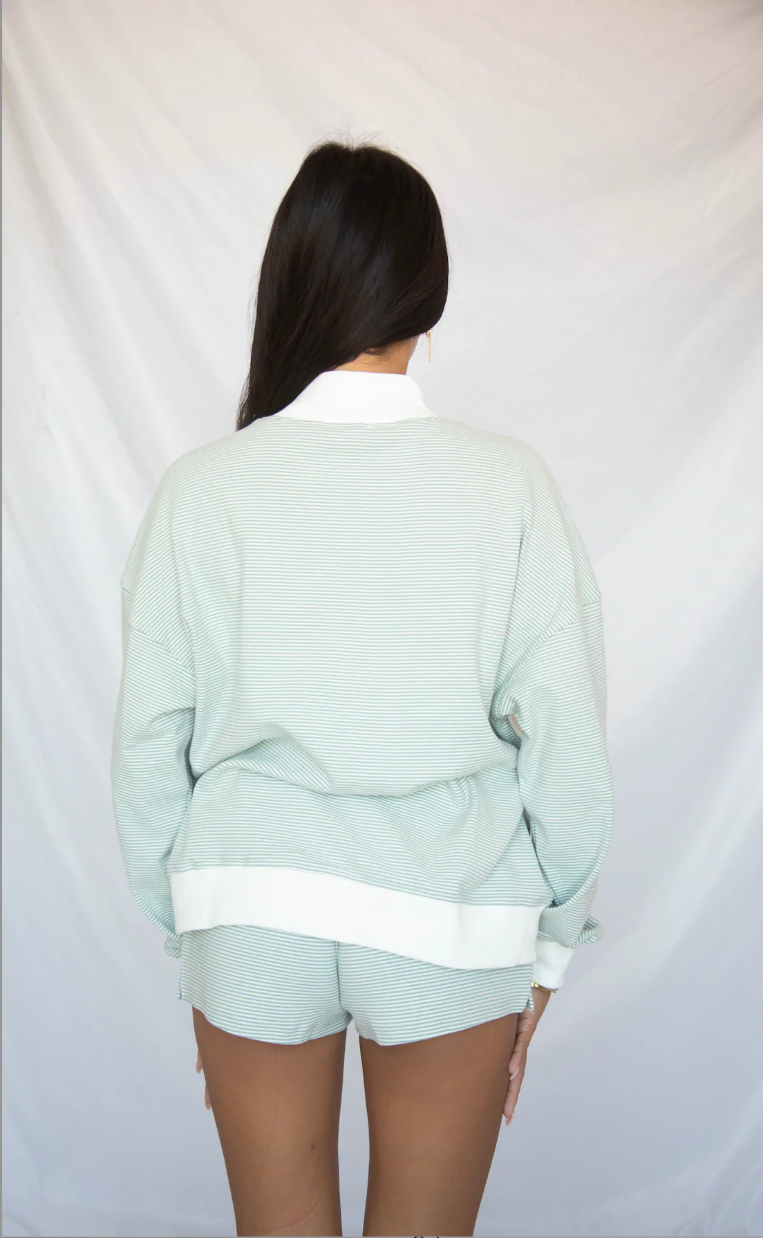 between the lines set - sage stripe - Image 4