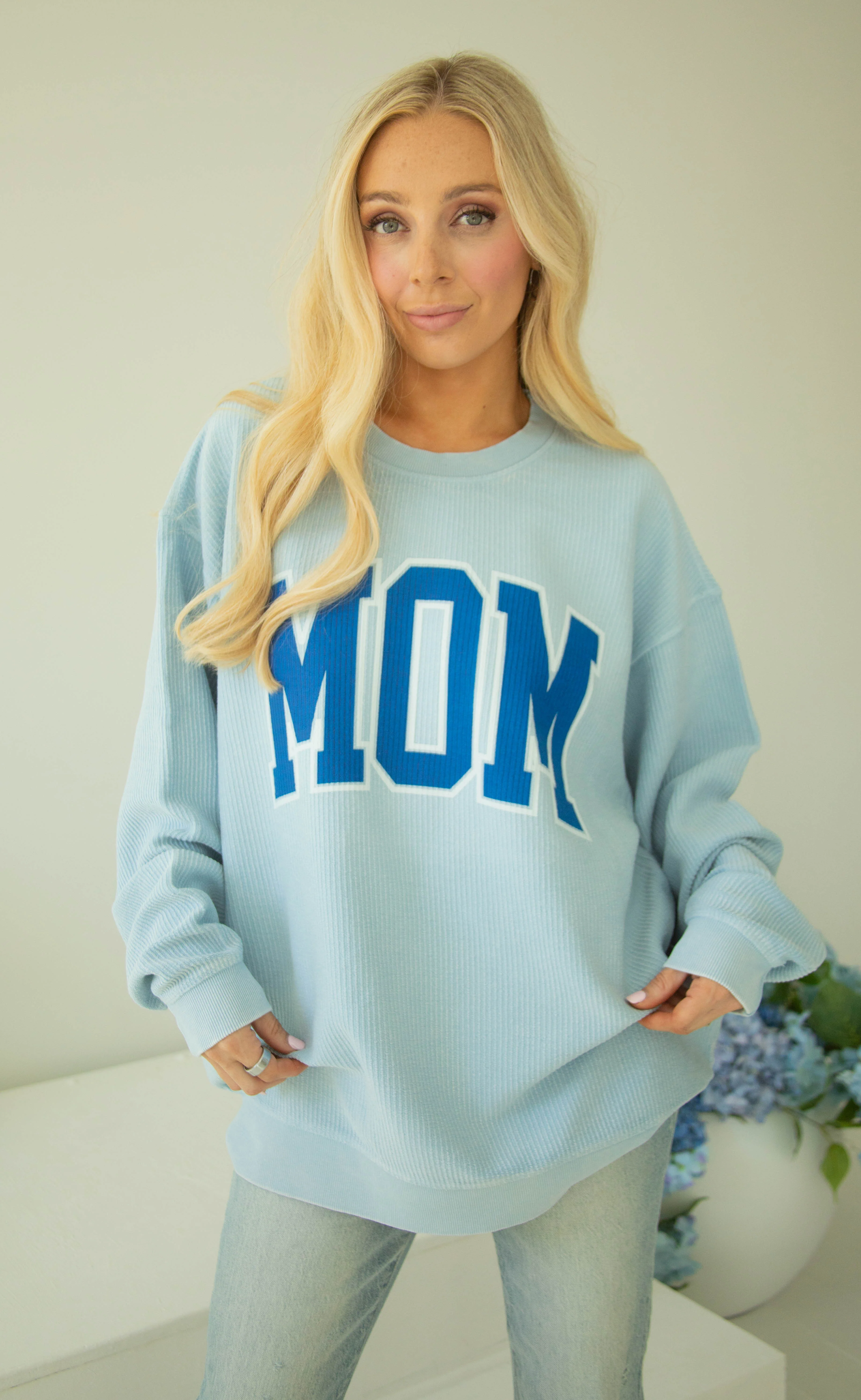 charlie southern: classic mom cord - blue