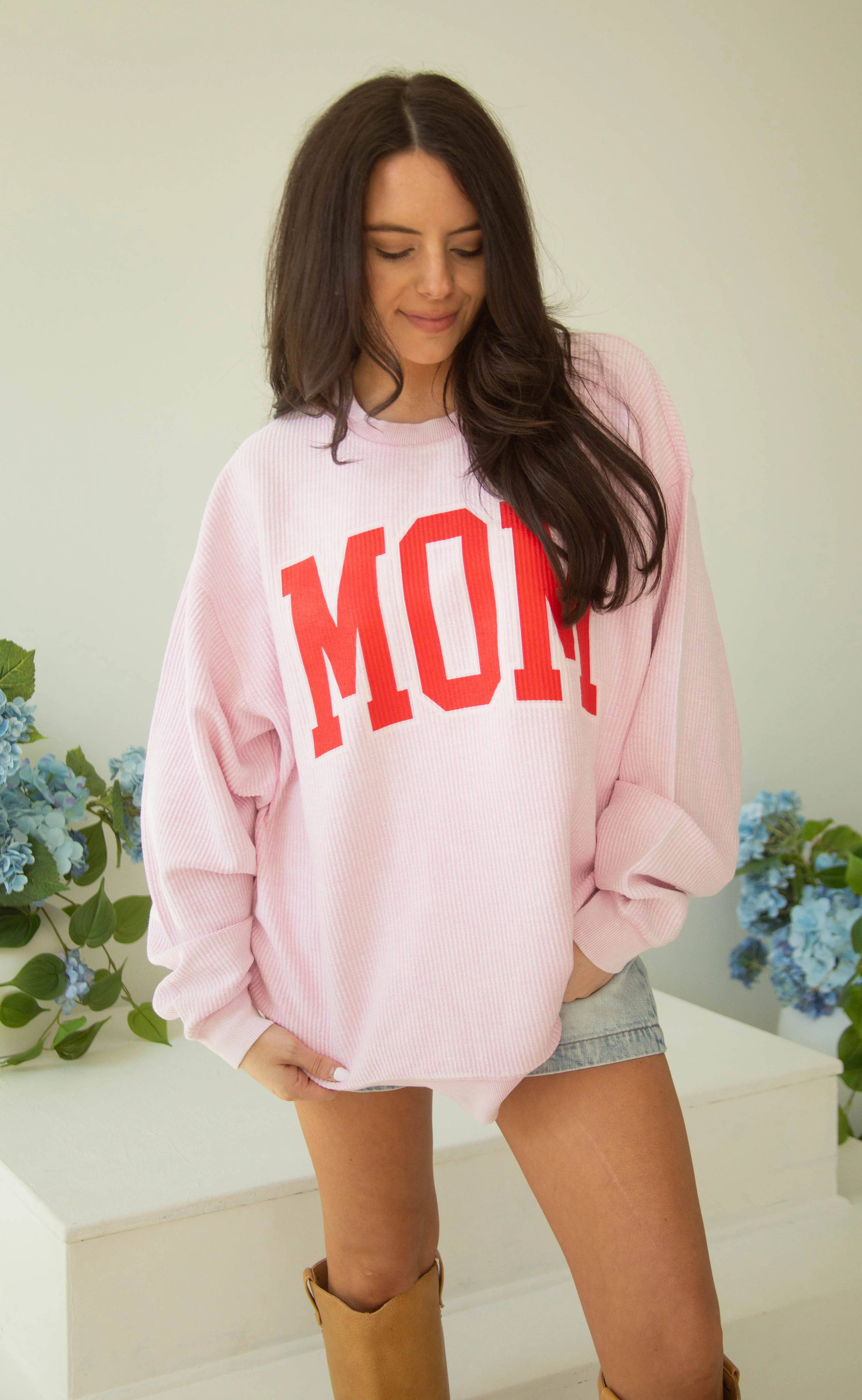 charlie southern: classic mom cord - pink
