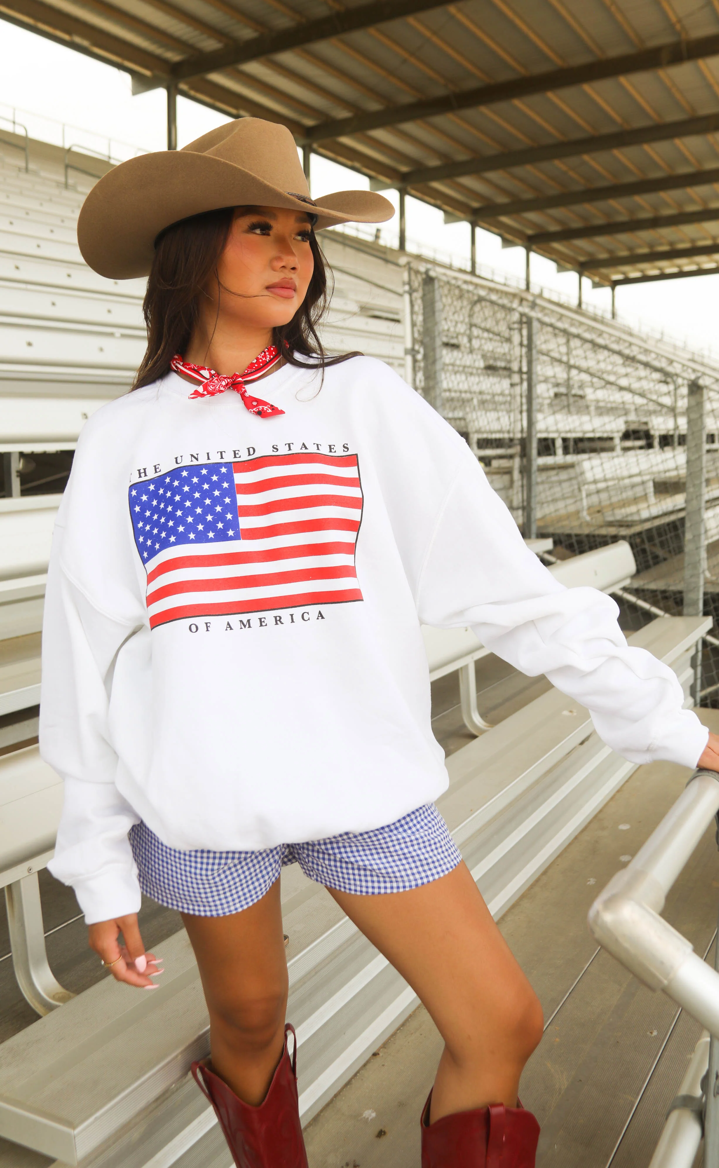 charlie southern: usa flag crew sweatshirt