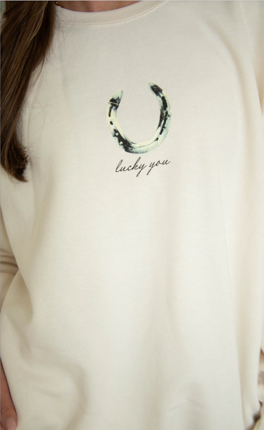 charlie southern x emma katherine art: lucky you horseshoe sweatshirt - Image 6