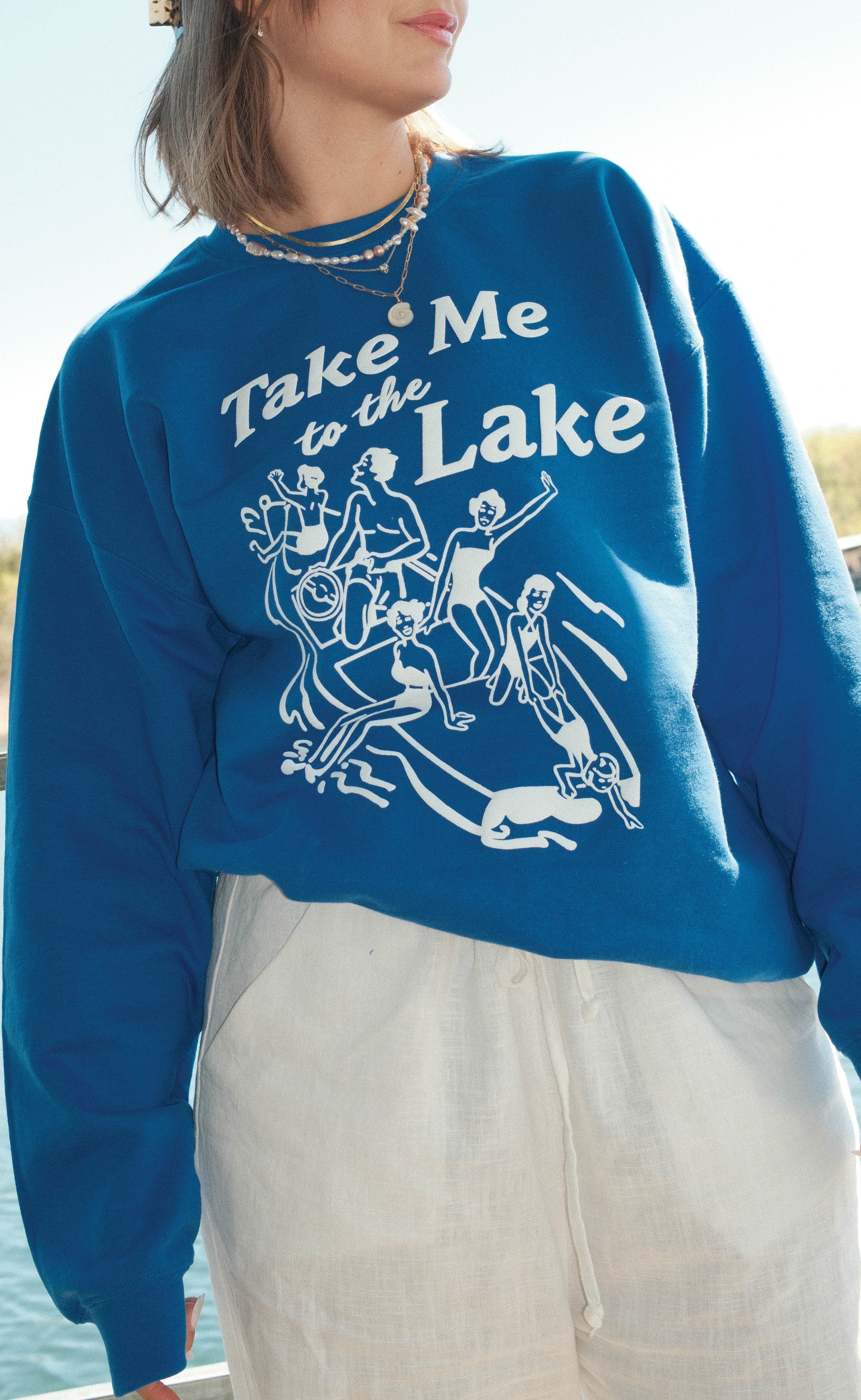 charlie southern x jo johnson overby: take me to the lake sweatshirt - royal - Image 2