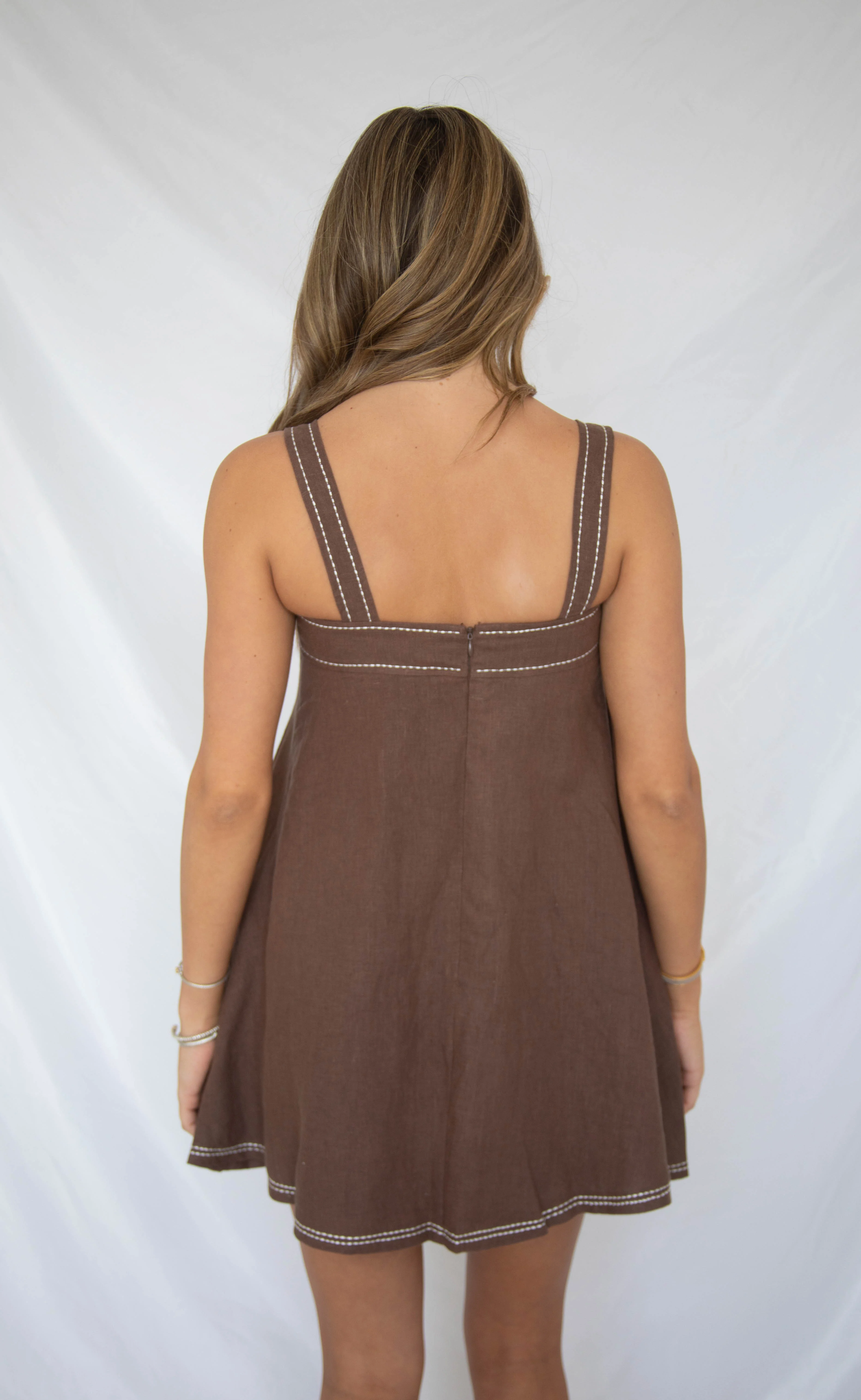 clear contrast linen mini dress - Image 3