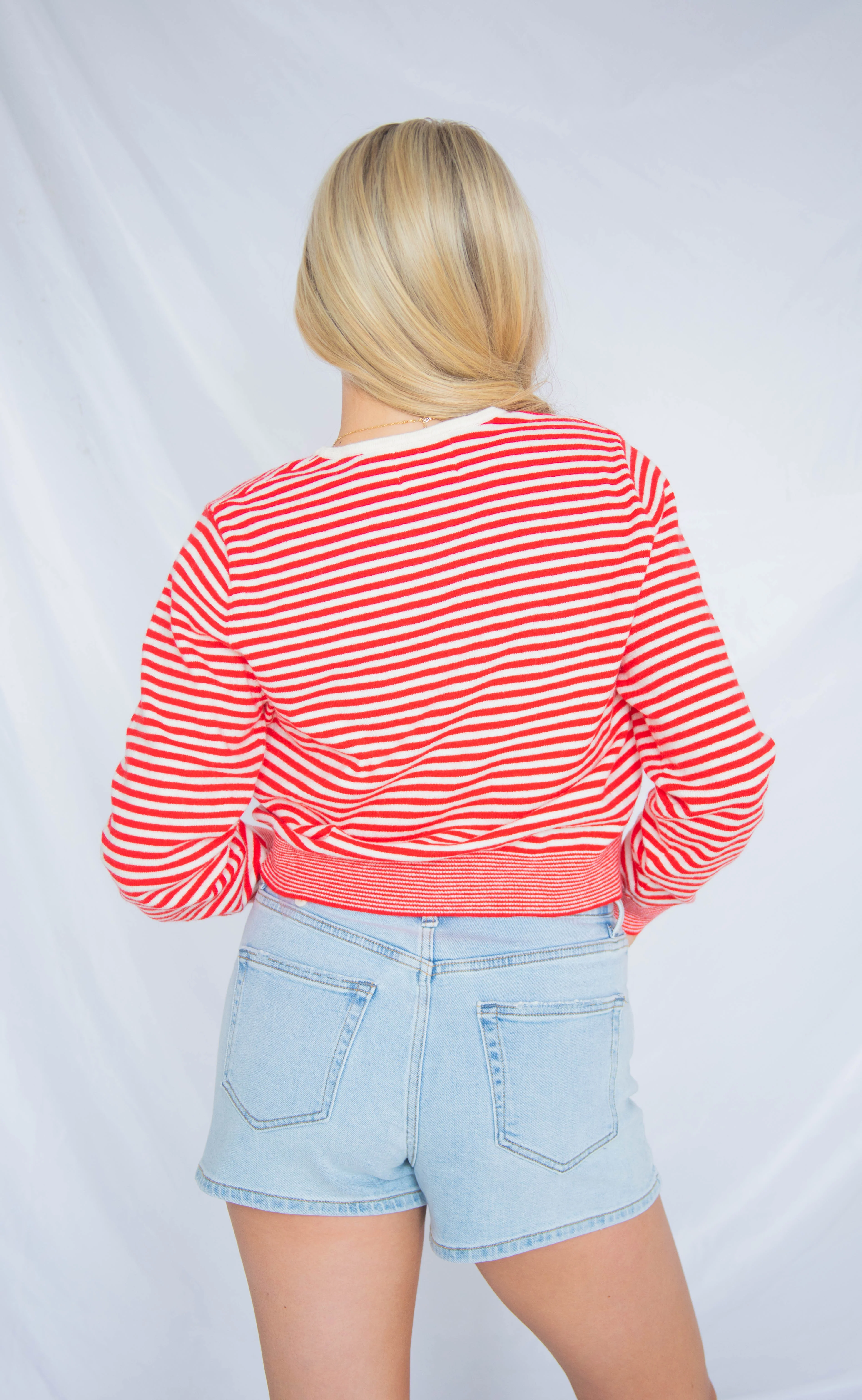 crisp lines cardigan - red - Image 3