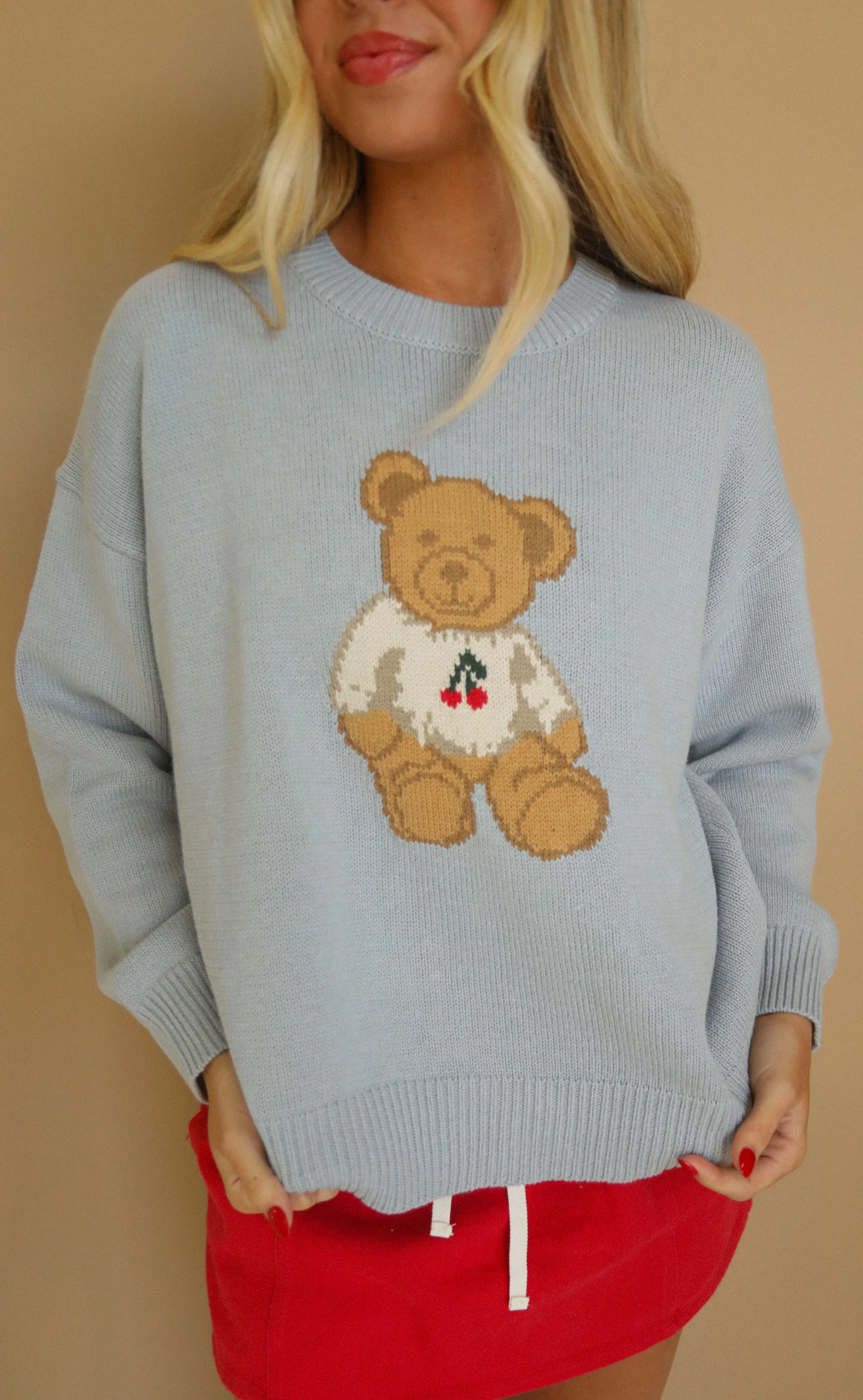 cuddle season sweater - cherry teddy - Image 2