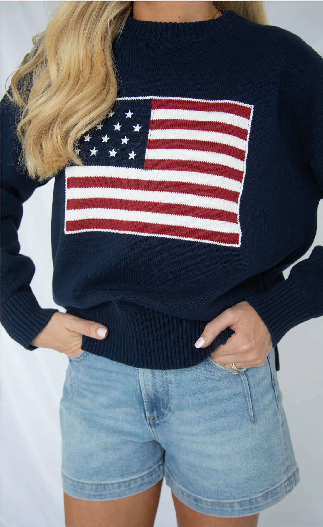 declaration flag sweater - navy - Image 3