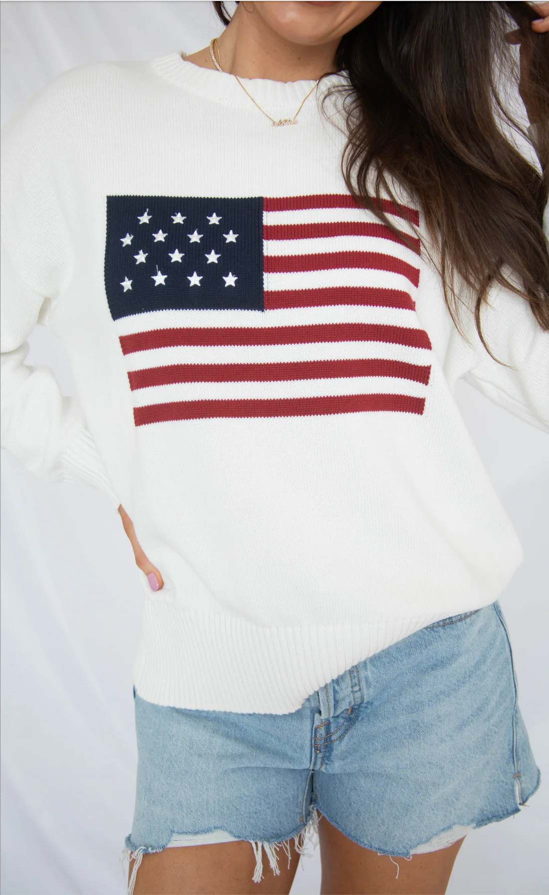 declaration flag sweater - white - Image 2