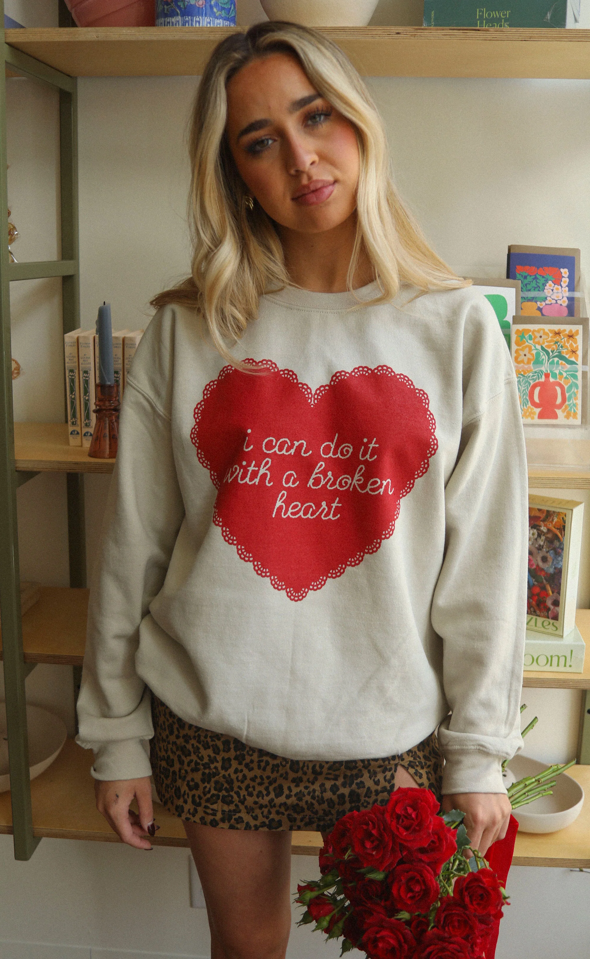 friday + saturday: broken heart sweatshirt