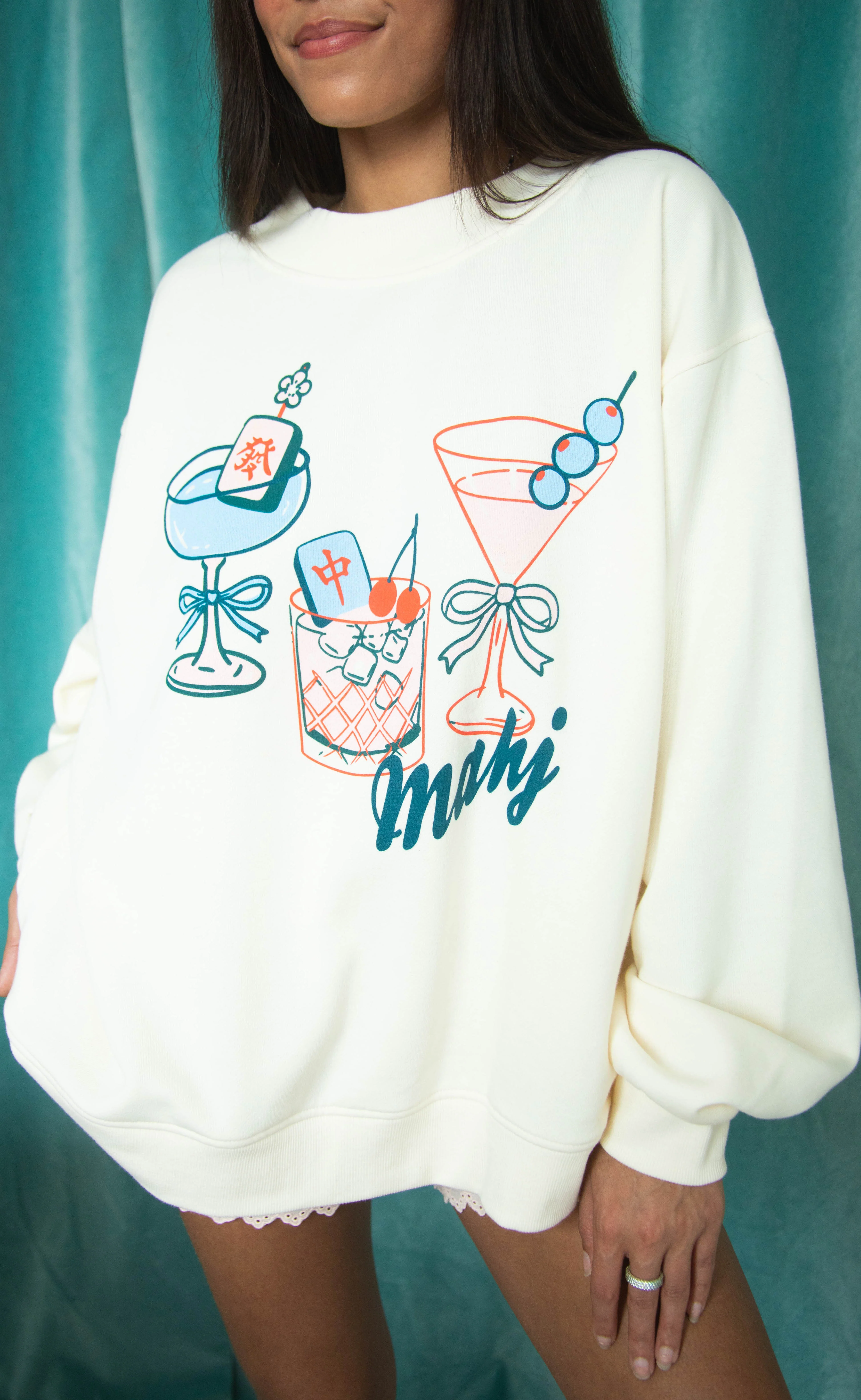 friday + saturday: mahj and martinis mock neck - Image 3
