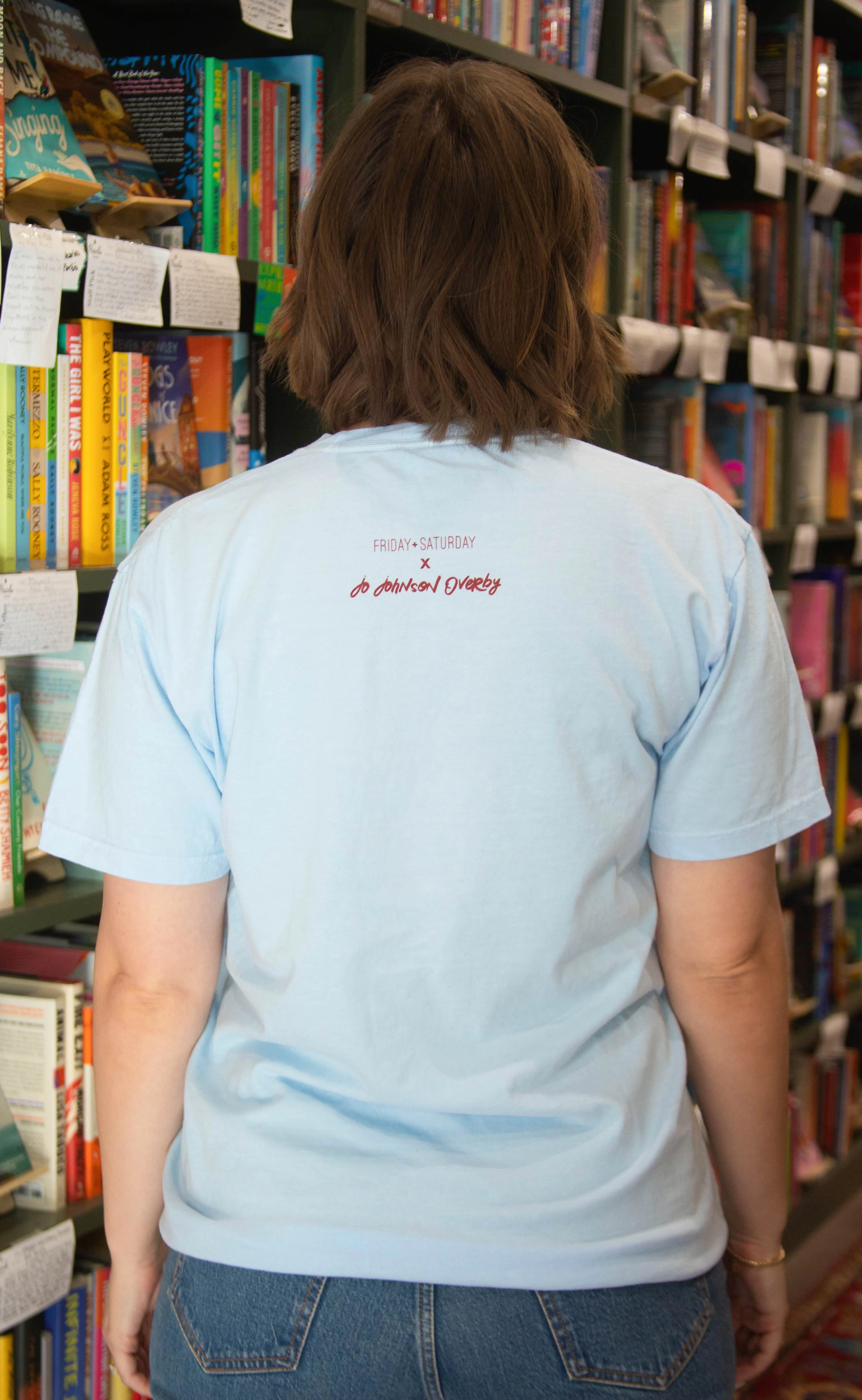 friday + saturday x jo johnson overby: meet me at the bookstore tee - Image 3