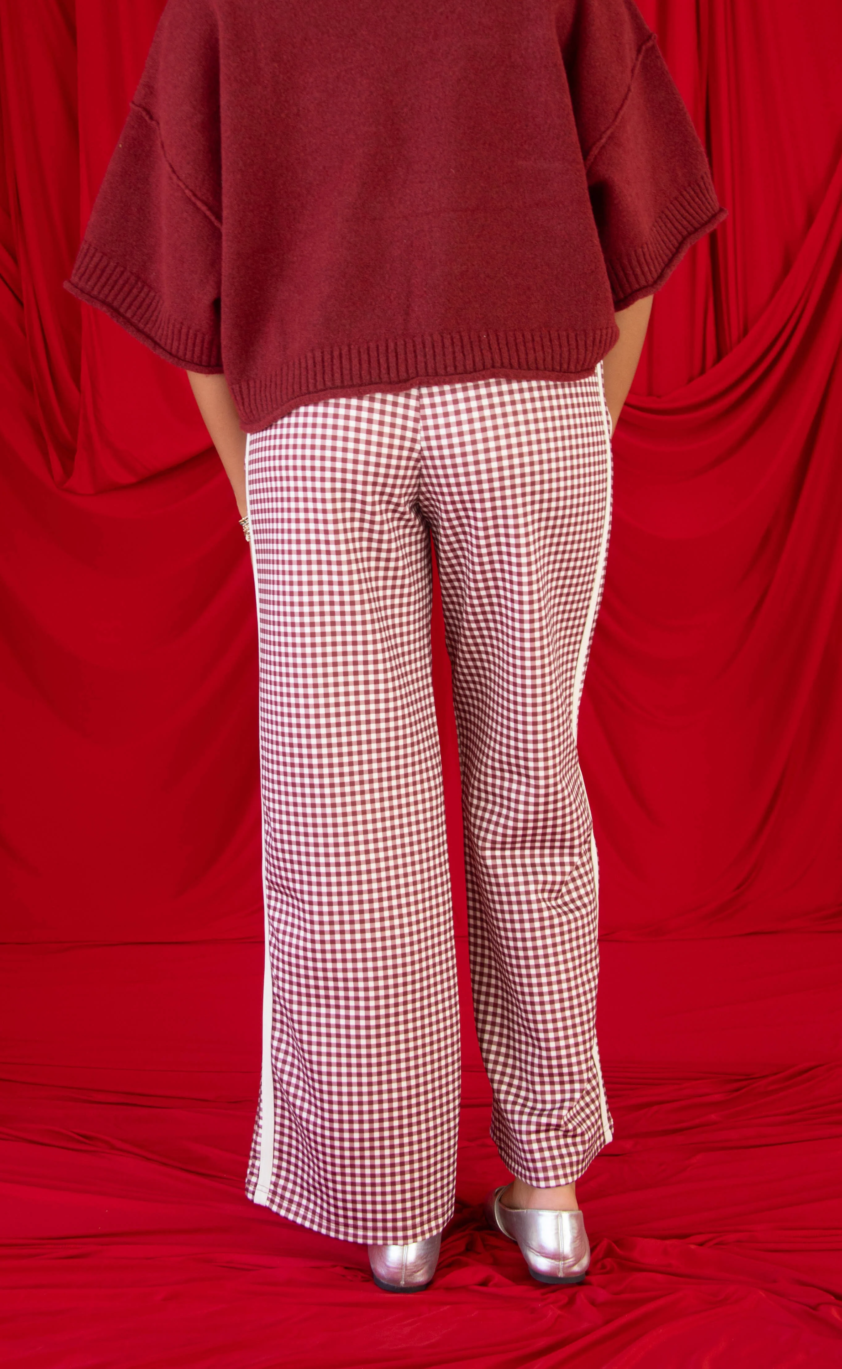 get going gingham track pants - Image 4