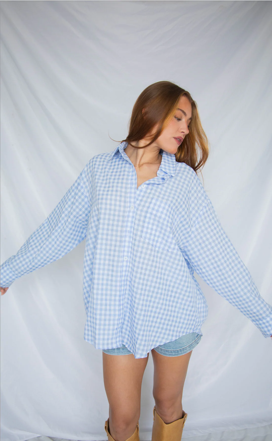 going gingham button down - blue - Image 2