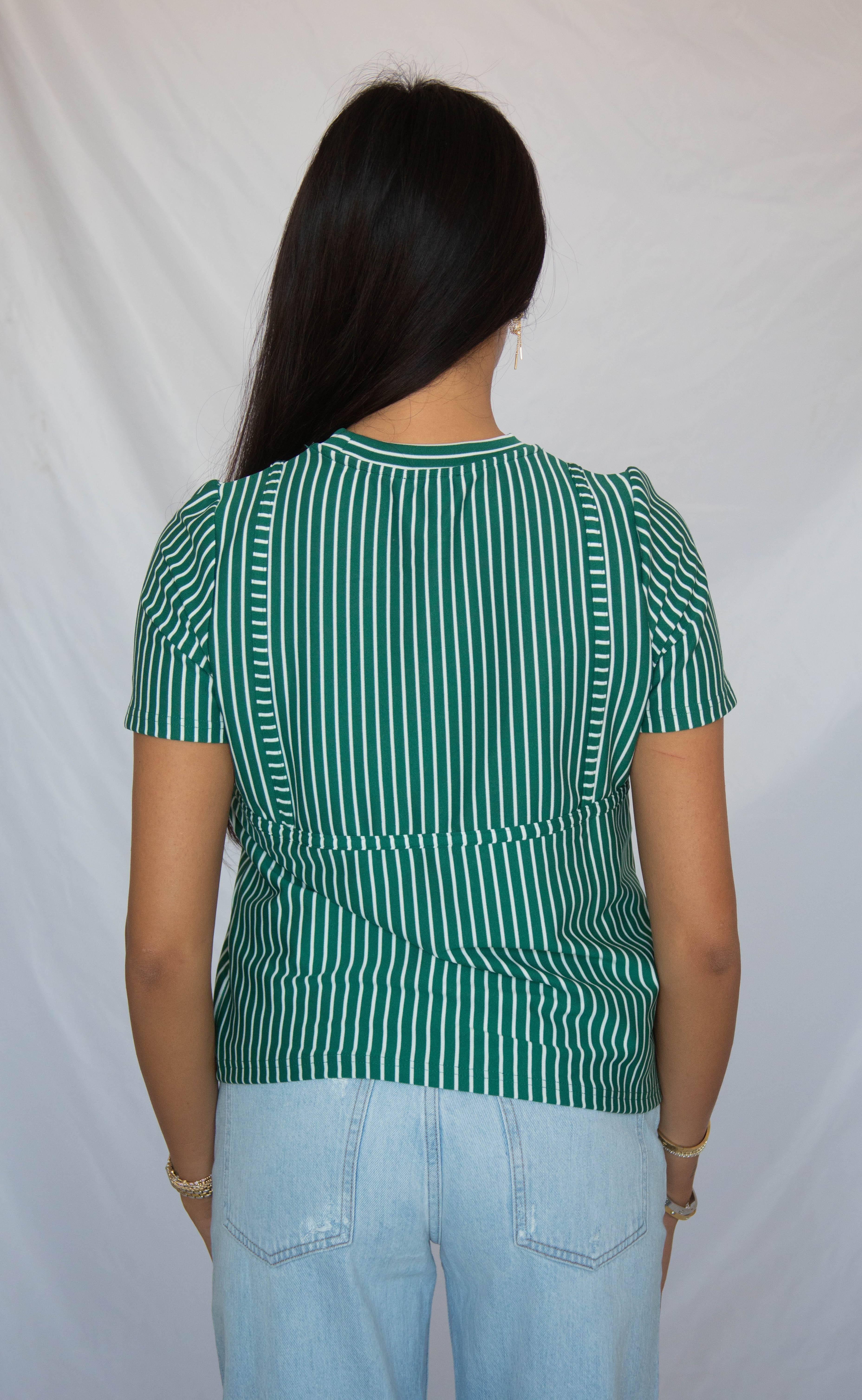 good timing striped bikini tee - green - Image 3