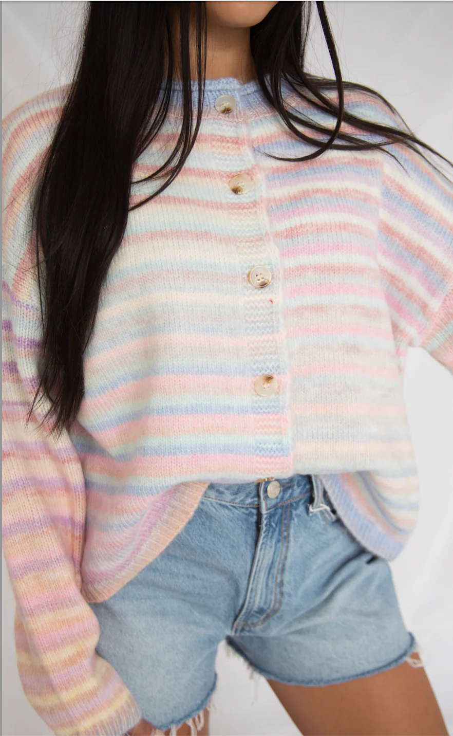 in the clouds striped cardigan - pastel - Image 2