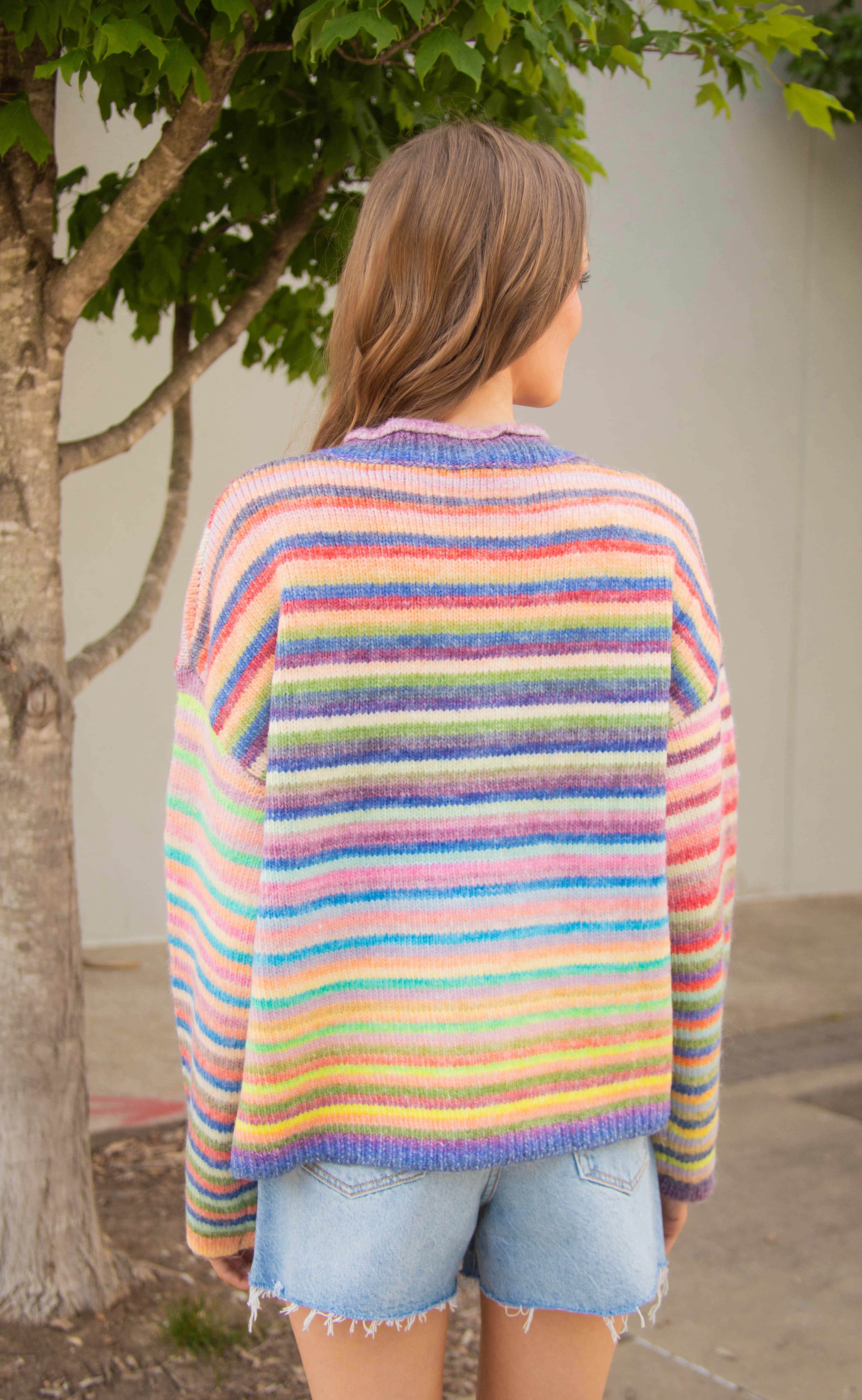 in the clouds striped cardigan - sky purple - Image 4