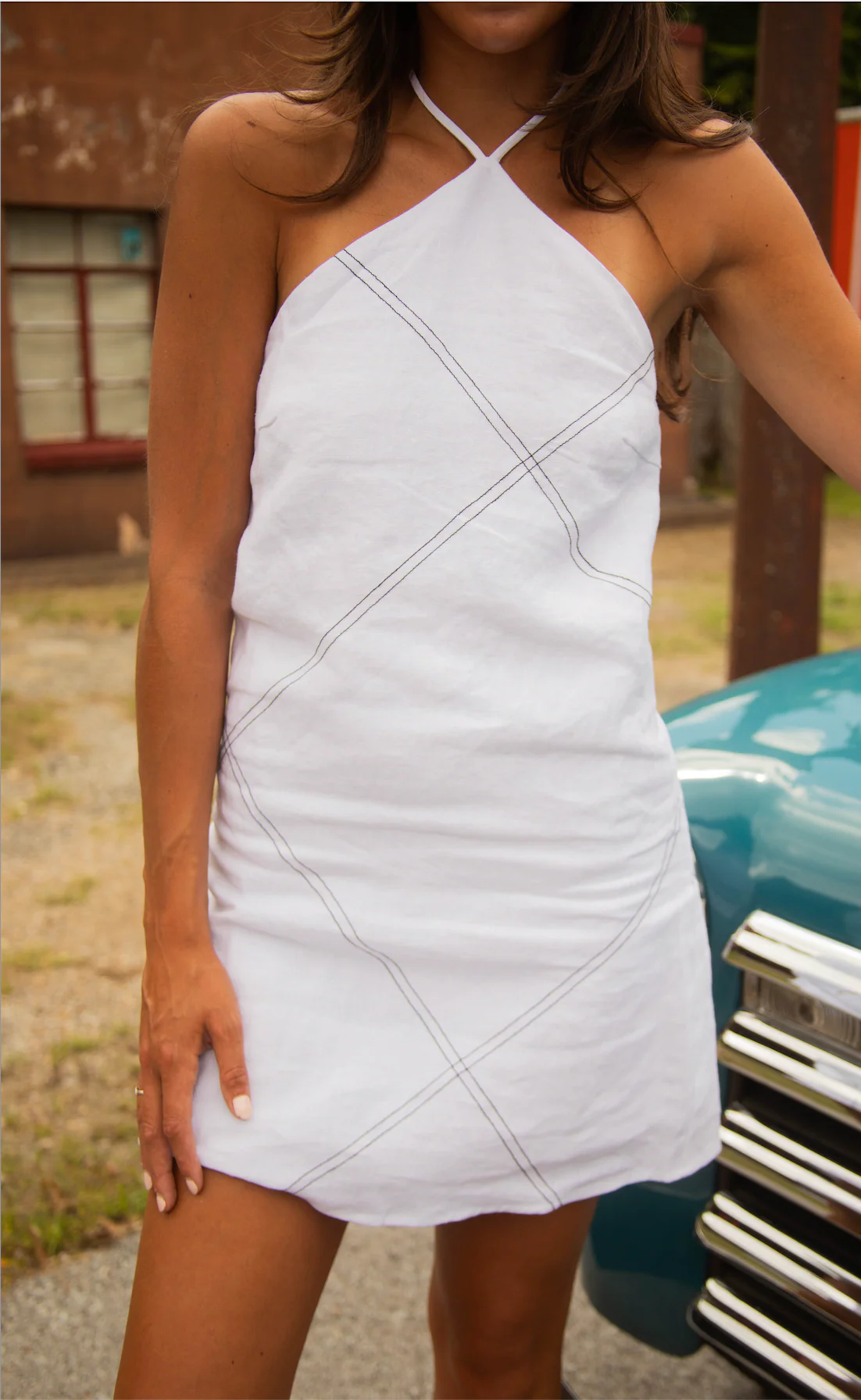 in the lines halter mini dress - Image 2