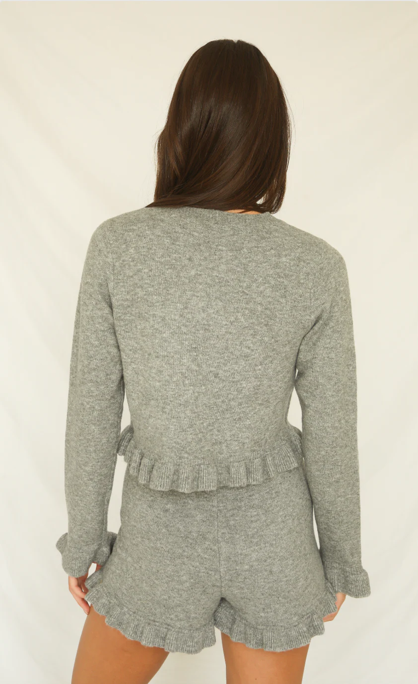knitted you first ruffle set - charcoal - Image 3