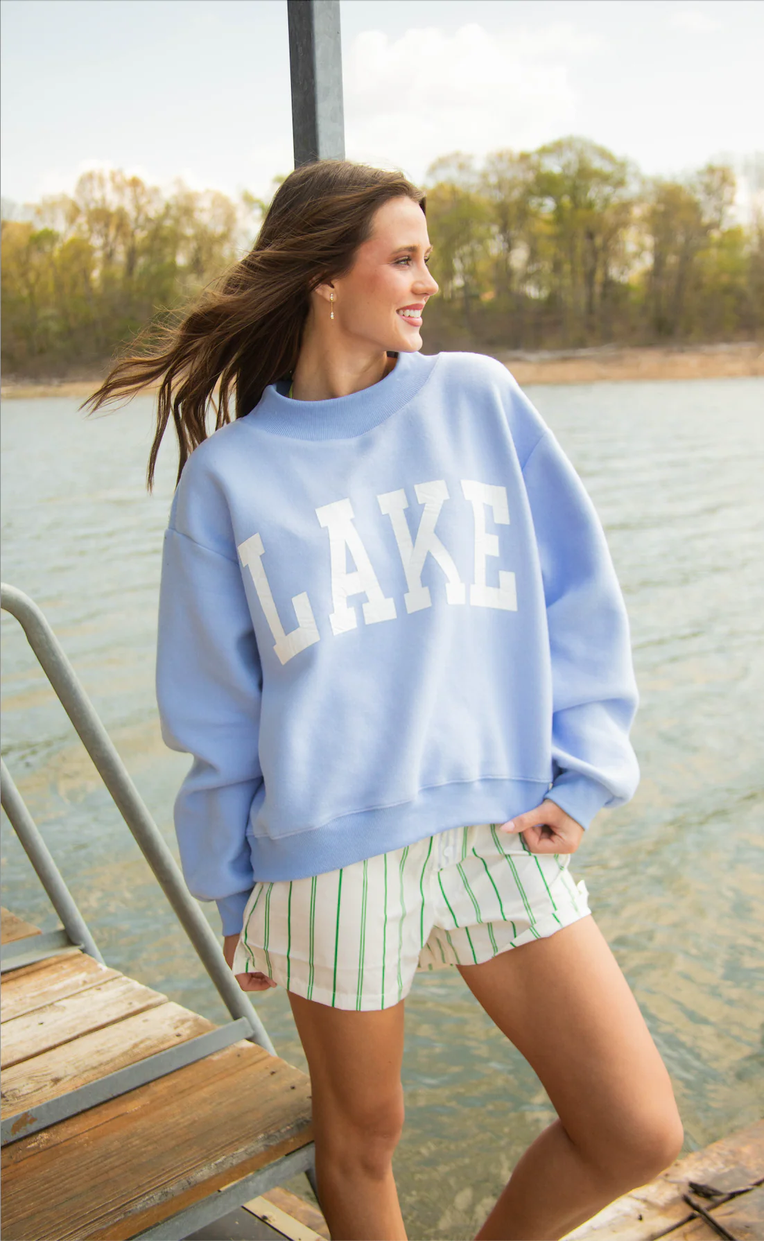 lake / beach reversible mock neck
