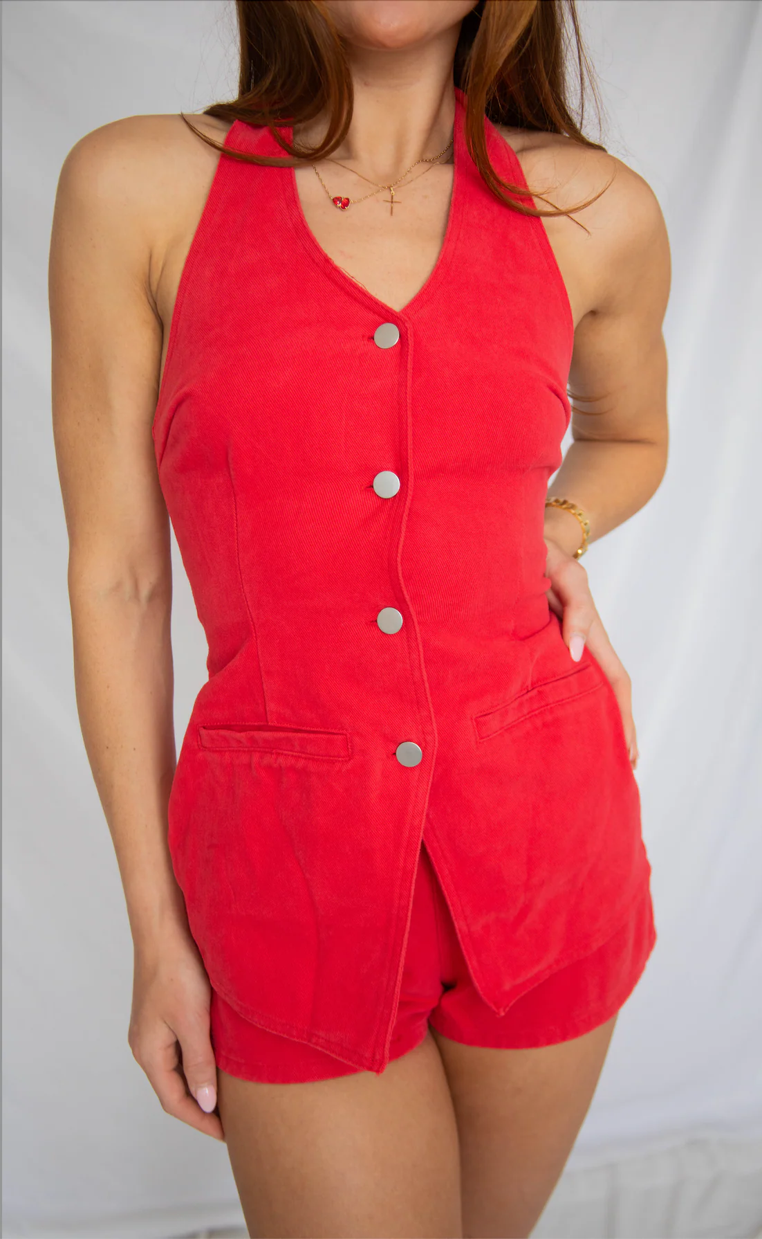 long drive home vest romper - Image 2