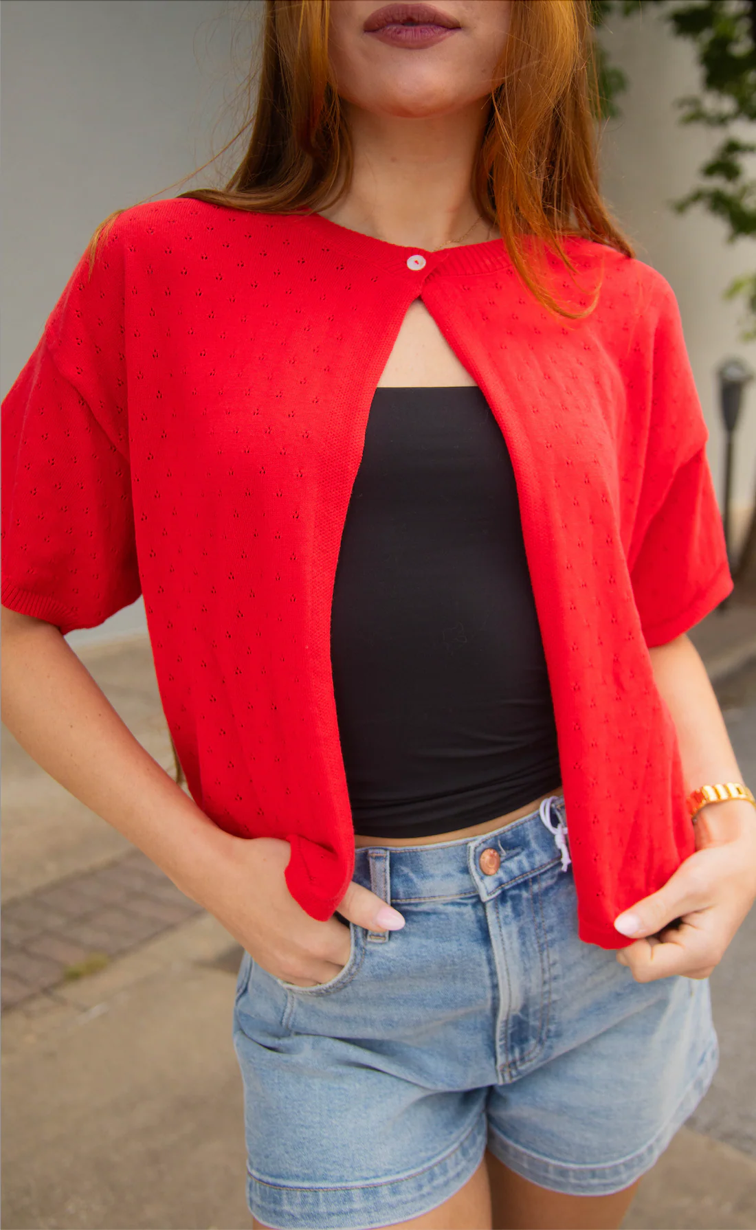love note pointelle cardigan - Image 2