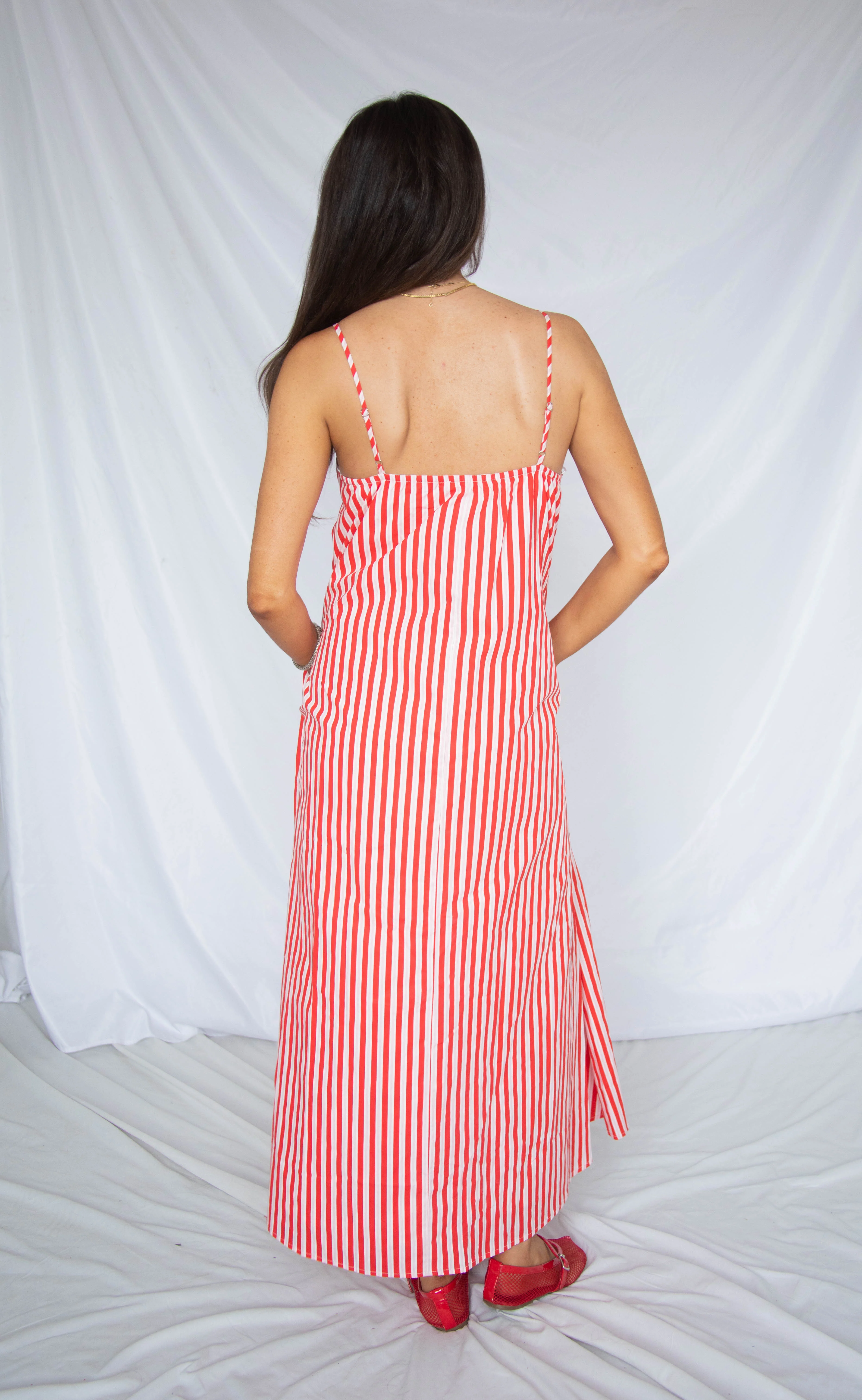 my lover striped maxi dress - red - Image 3