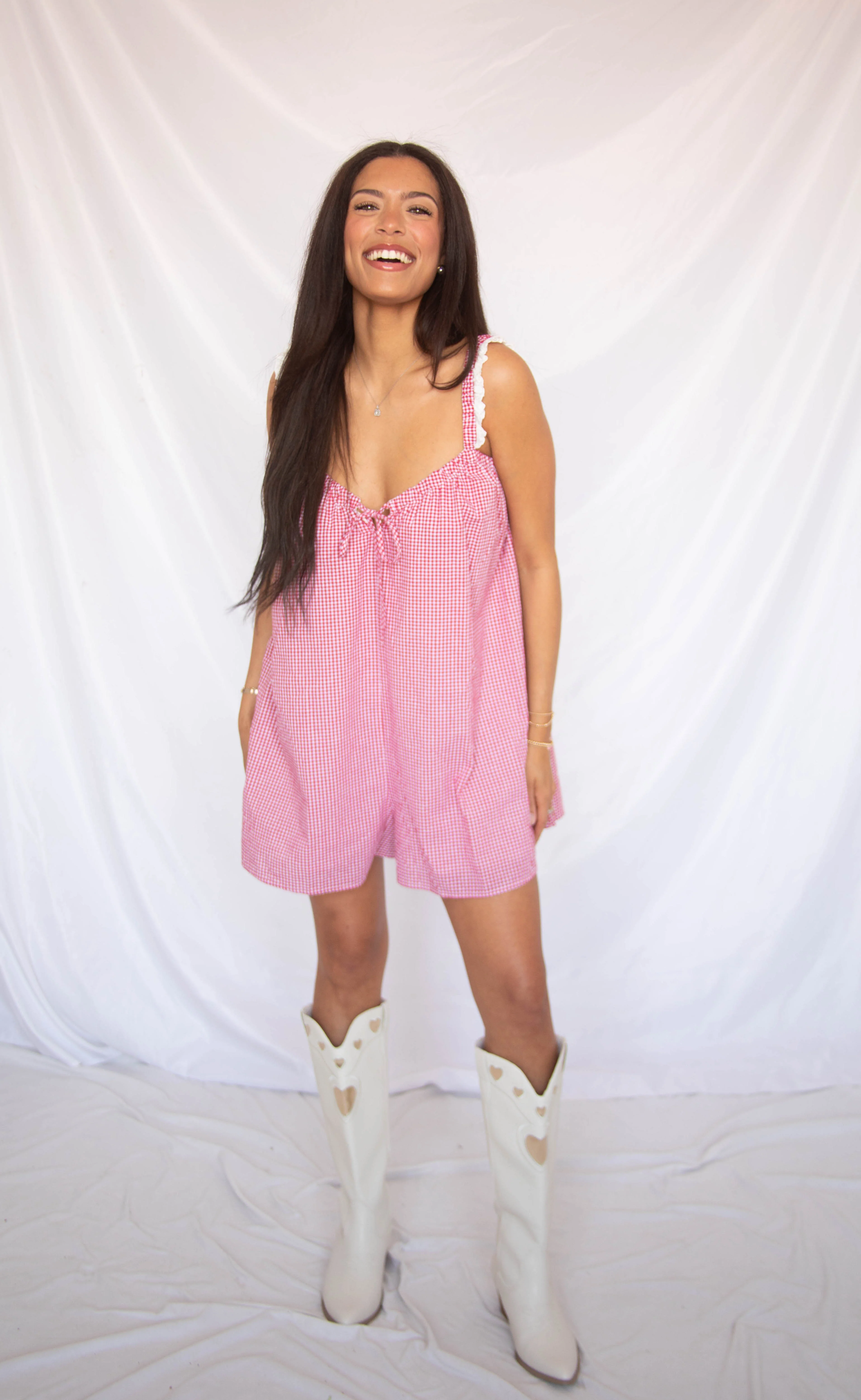 nothing on you gingham romper