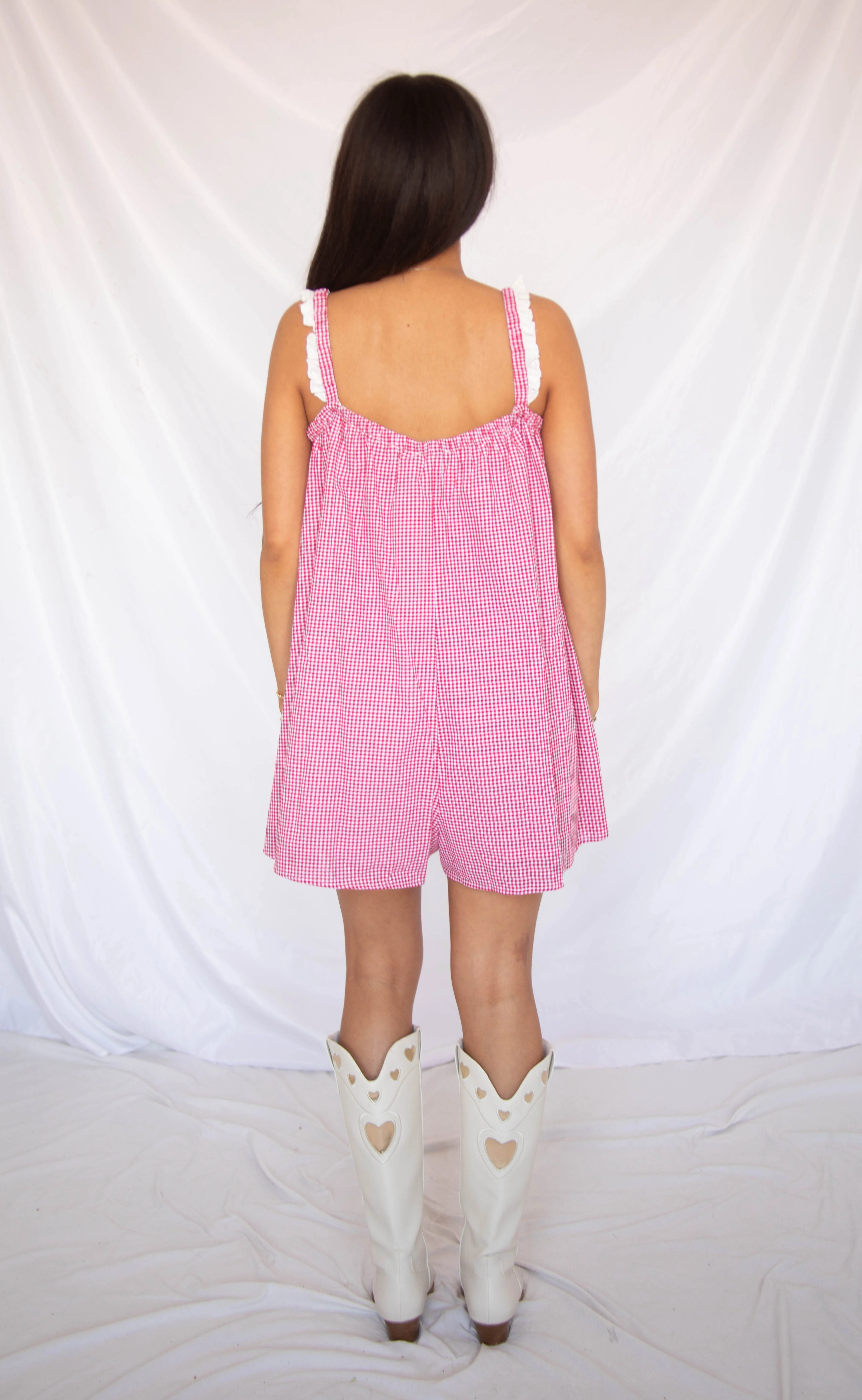 nothing on you gingham romper - Image 3