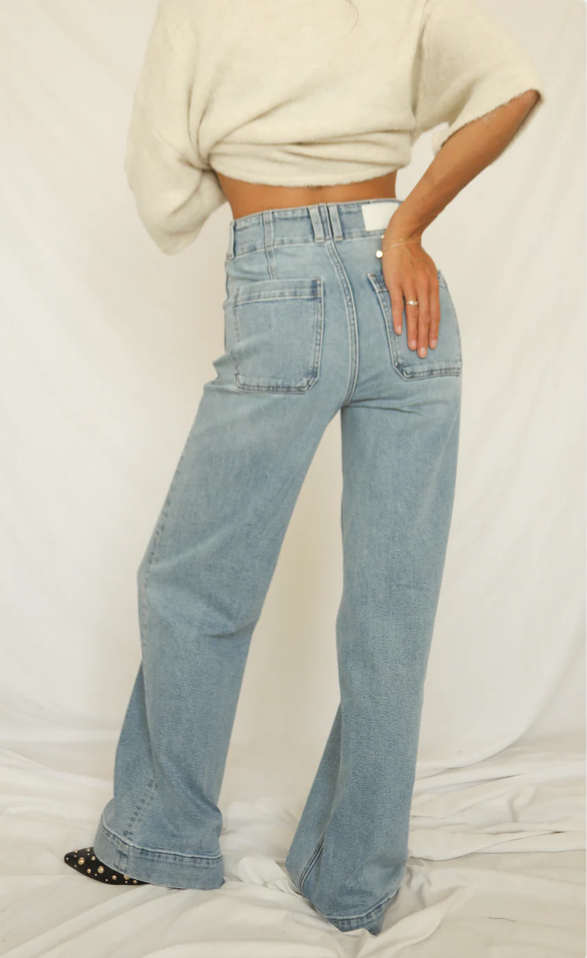 pistola: lana high rise wide leg jean - terrace - Image 2