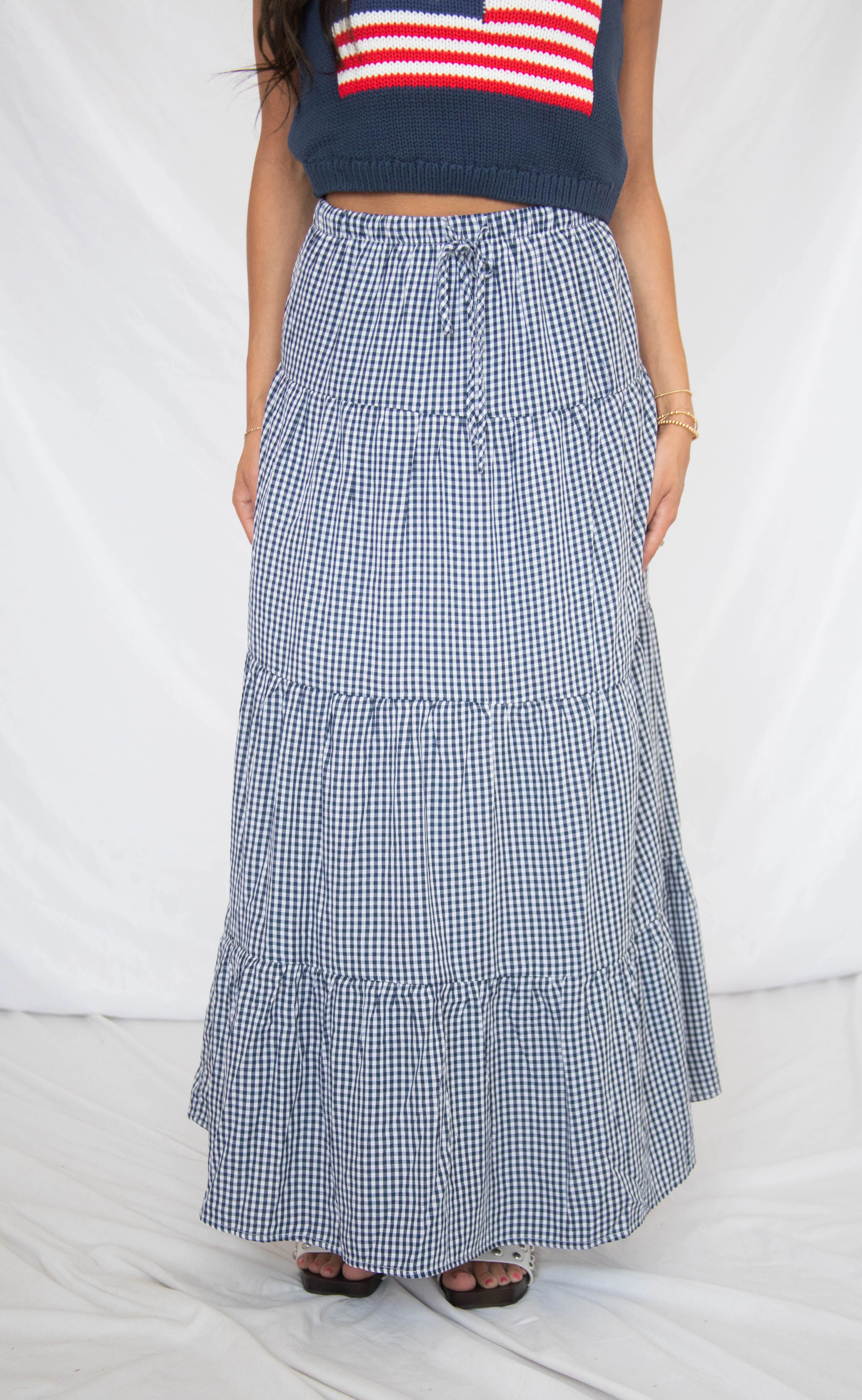 remember me gingham maxi skirt - Image 3