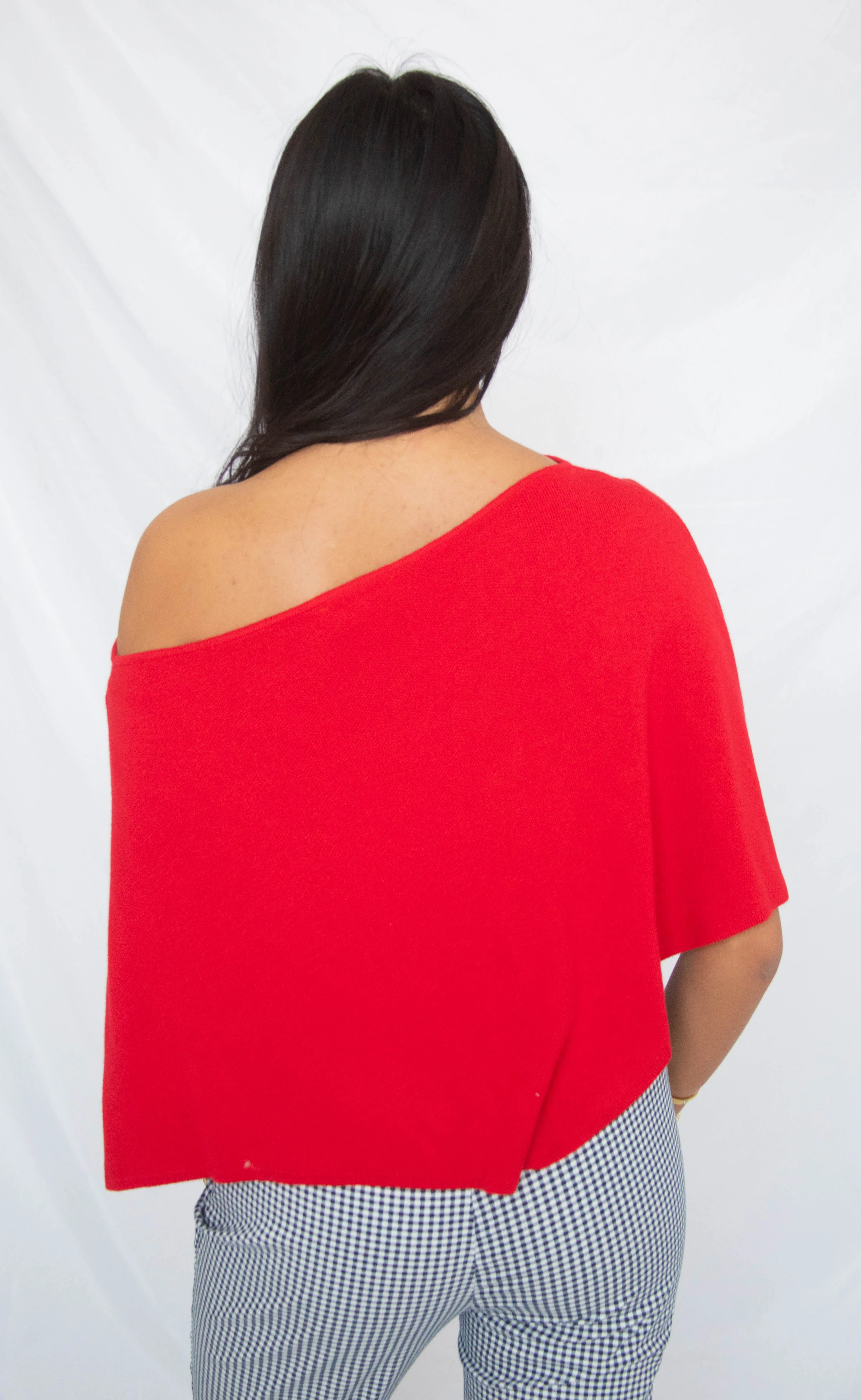 seeing red poncho knit top - Image 3