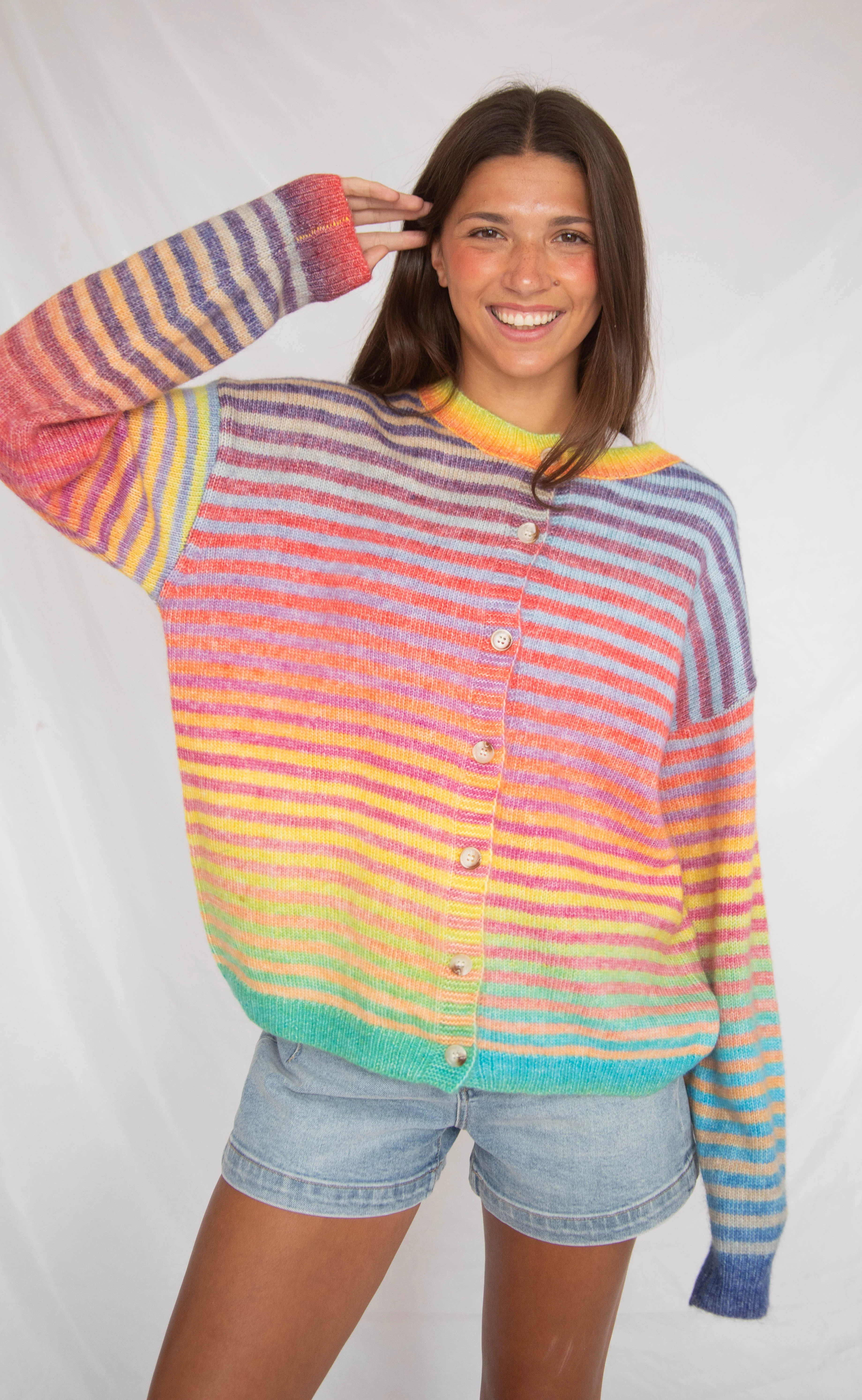 she's a rainbow cardigan sweater - Image 3