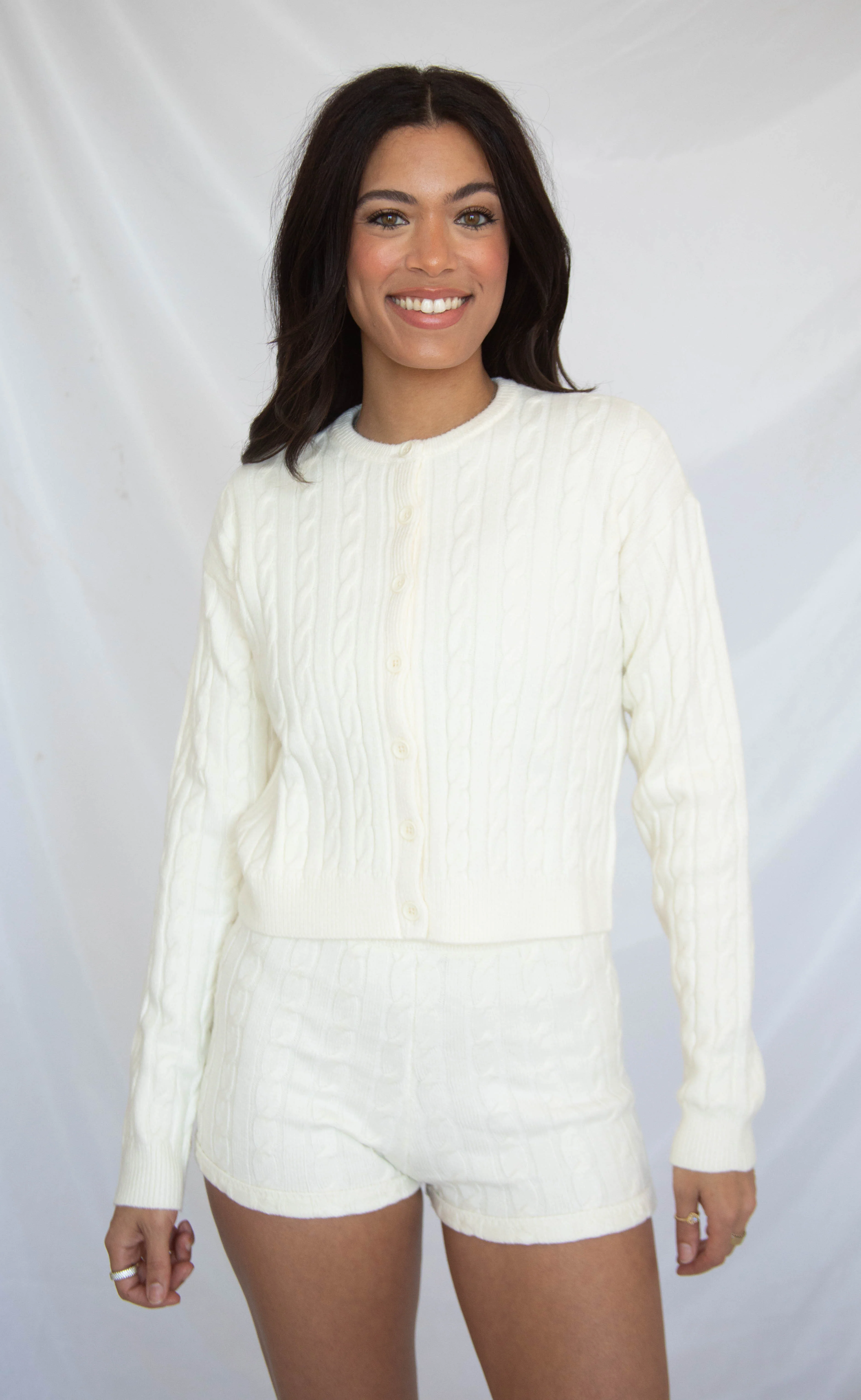 show me your mumu: throw on cardigan - snow cable knit - Image 2