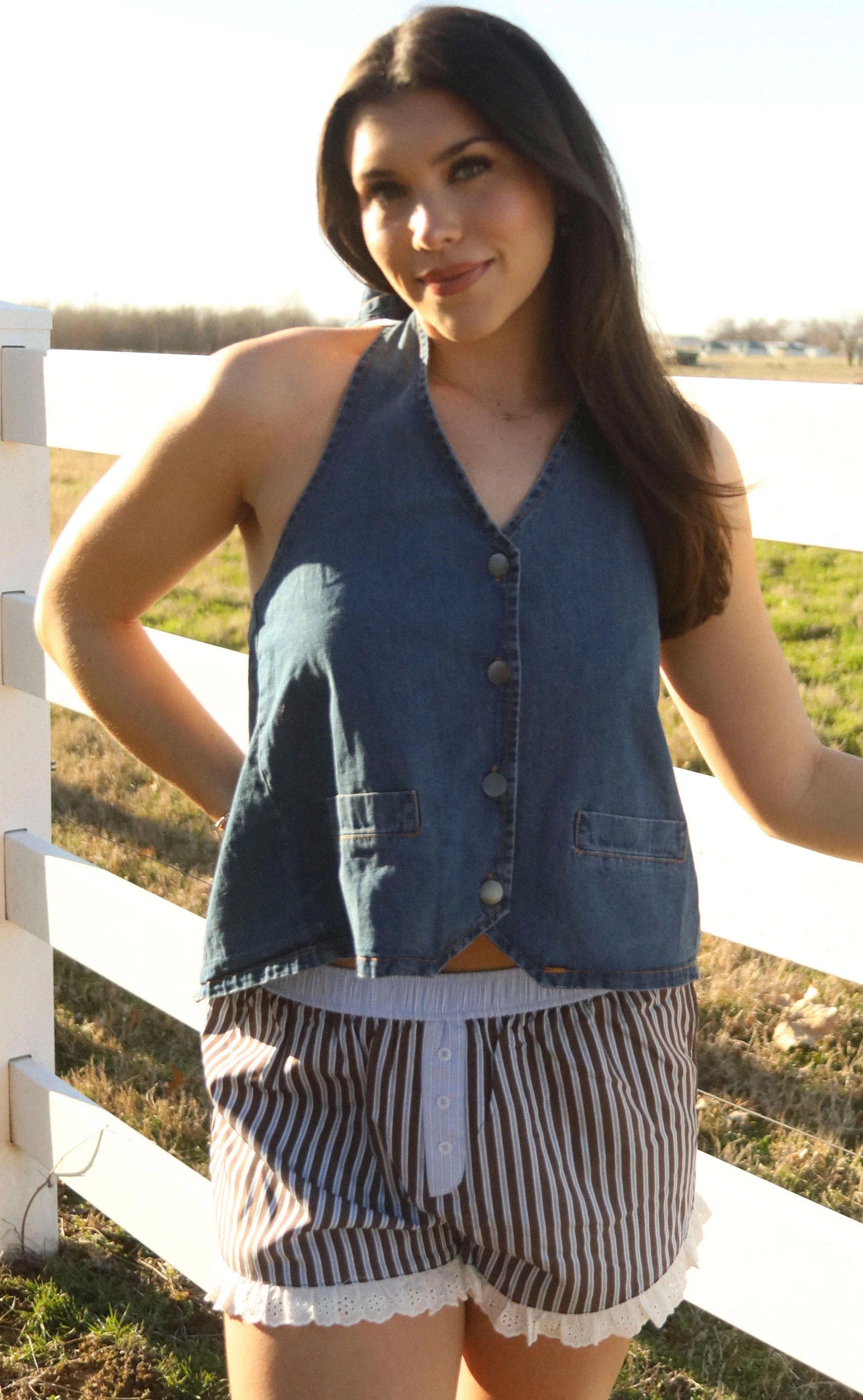 sweet like candy denim top - Image 2