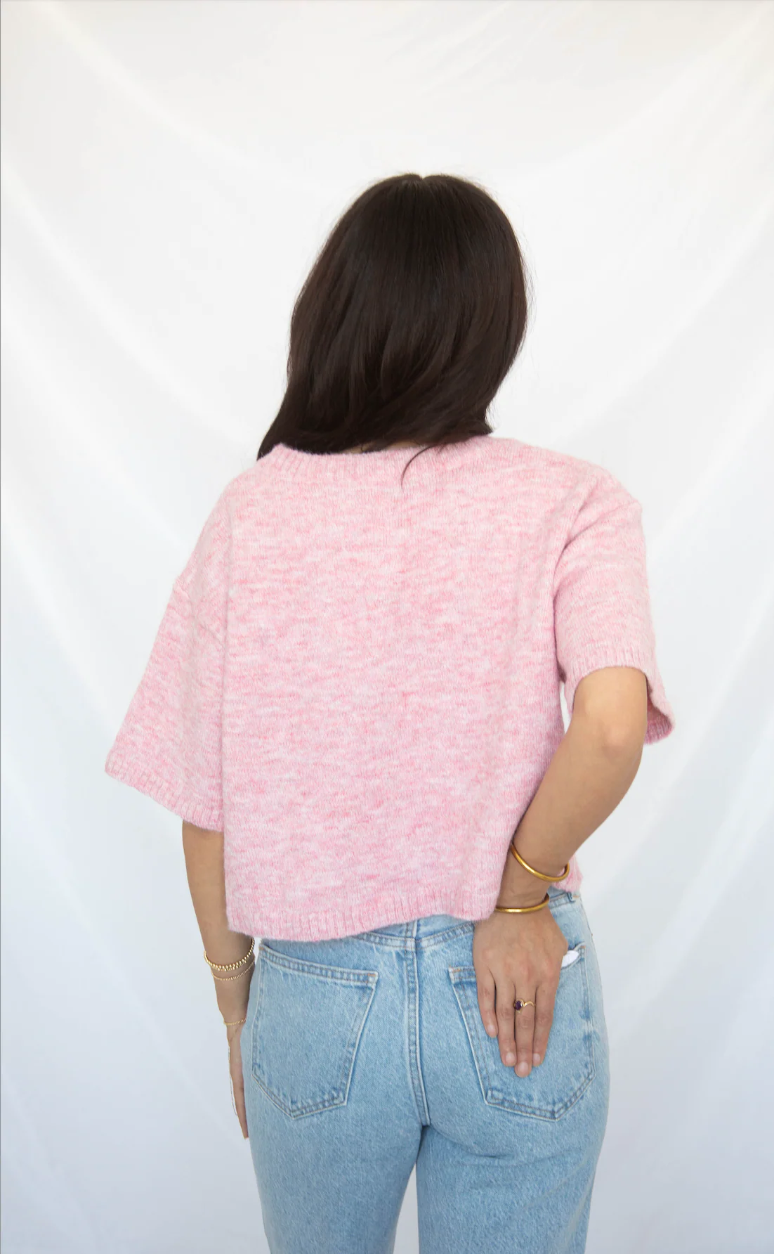 tell the truth short sleeve cardigan - pink - Image 3