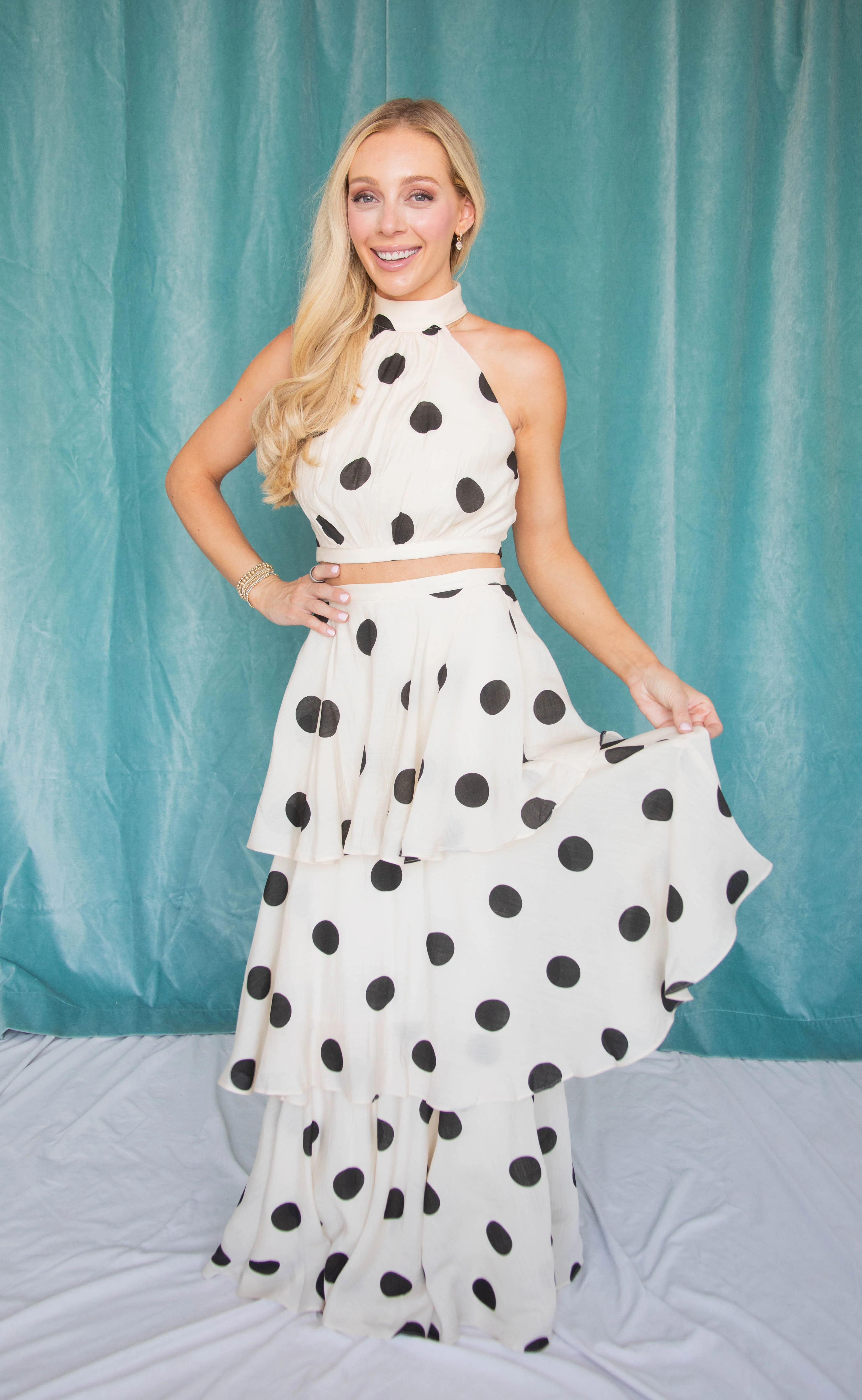 time goes on polka dot set - white - Image 2