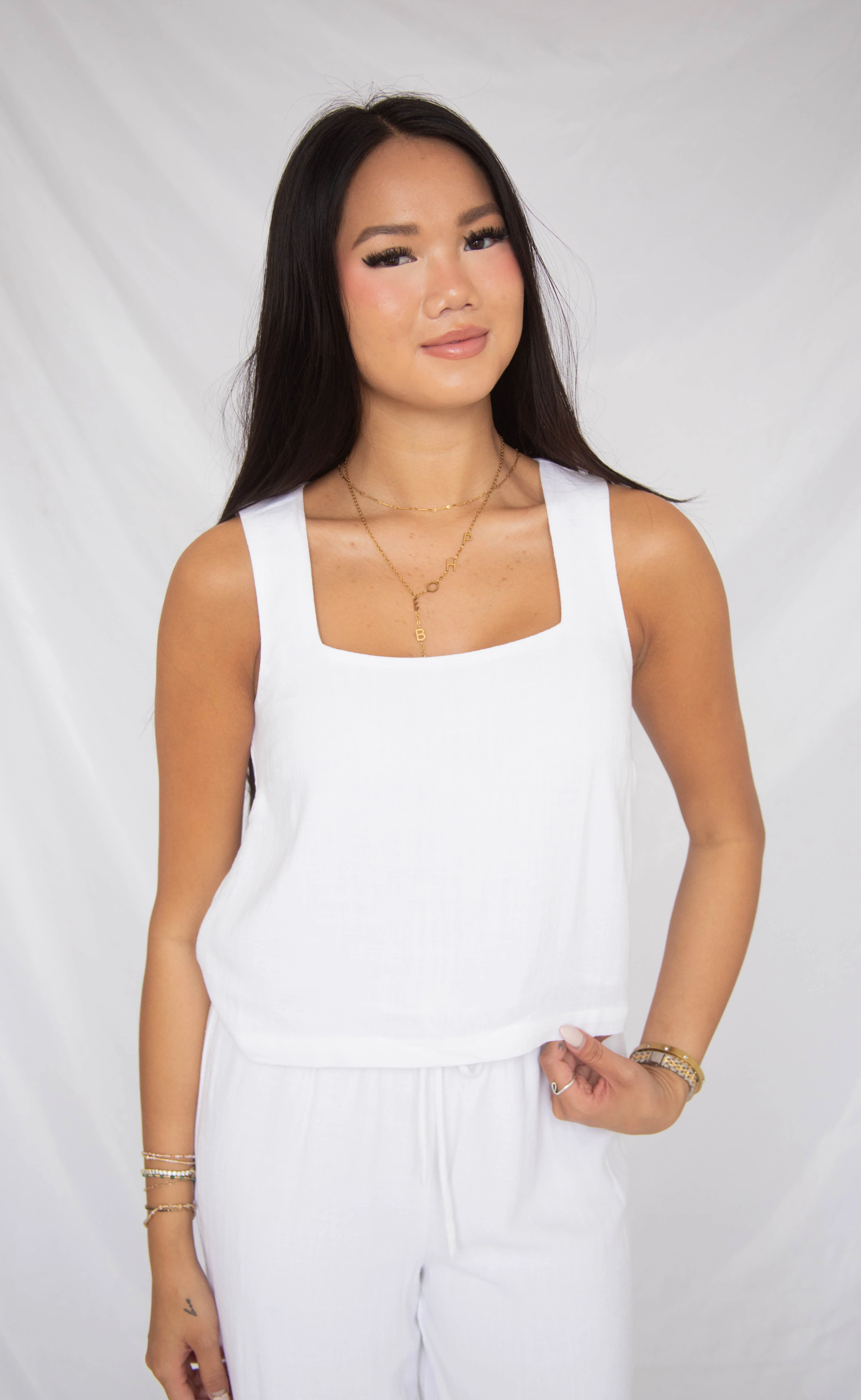 z supply: charli top - white