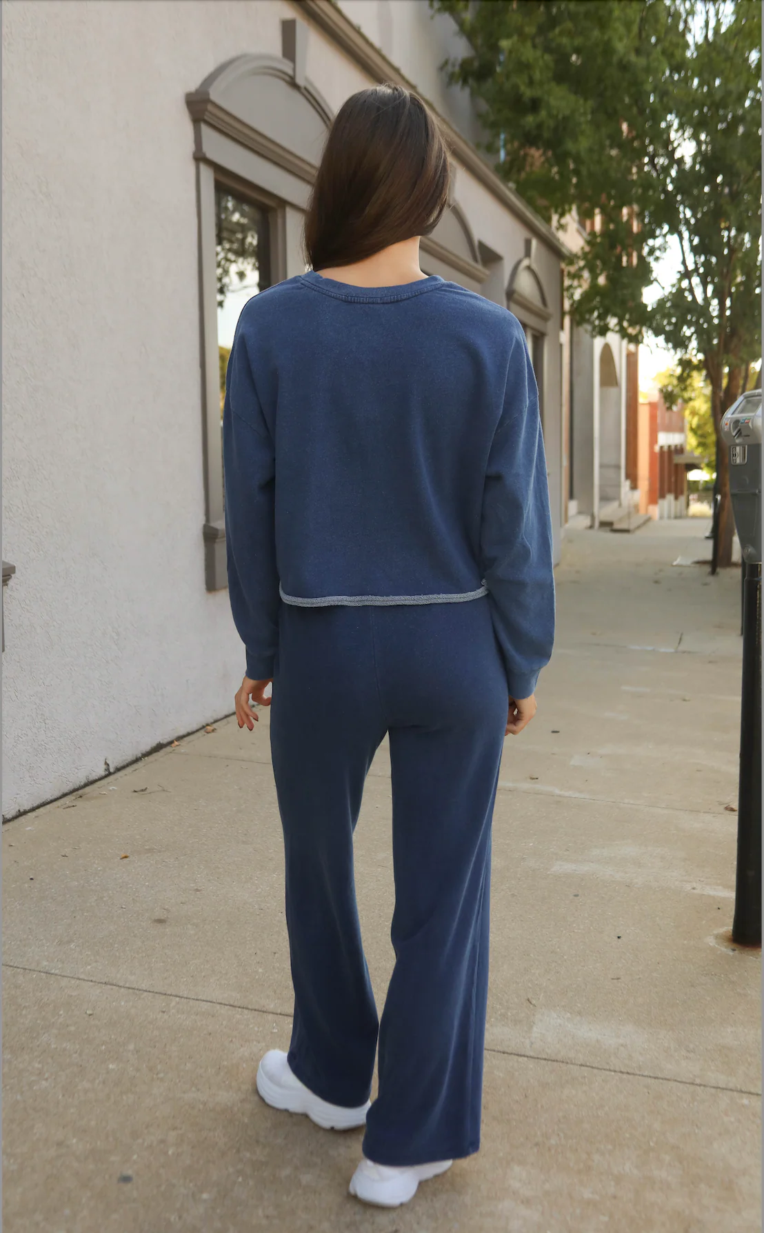 z supply: circuit knit denim sweatshirt - indigo - Image 3