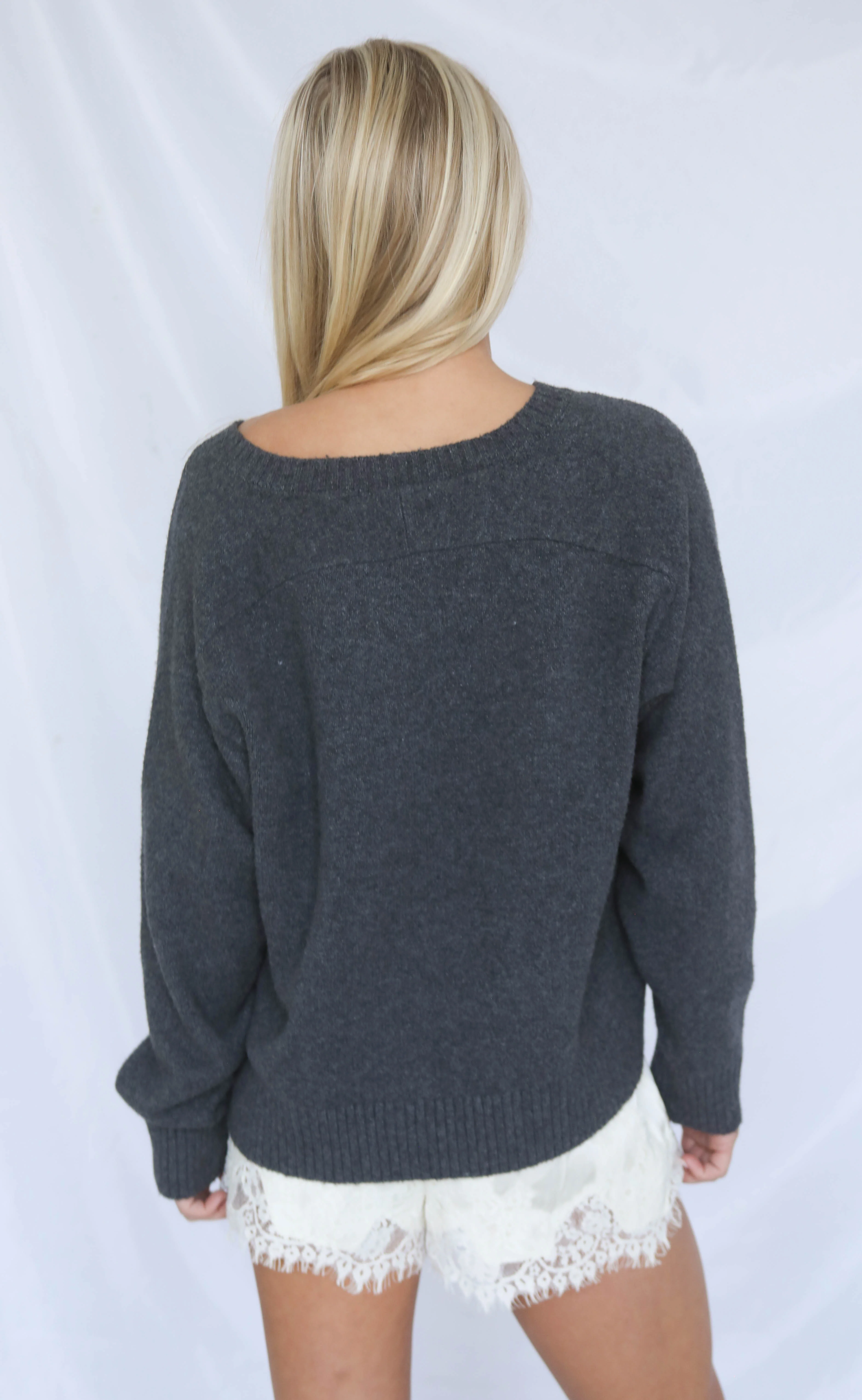 z supply: eloise sweater - charcoal heather - Image 3