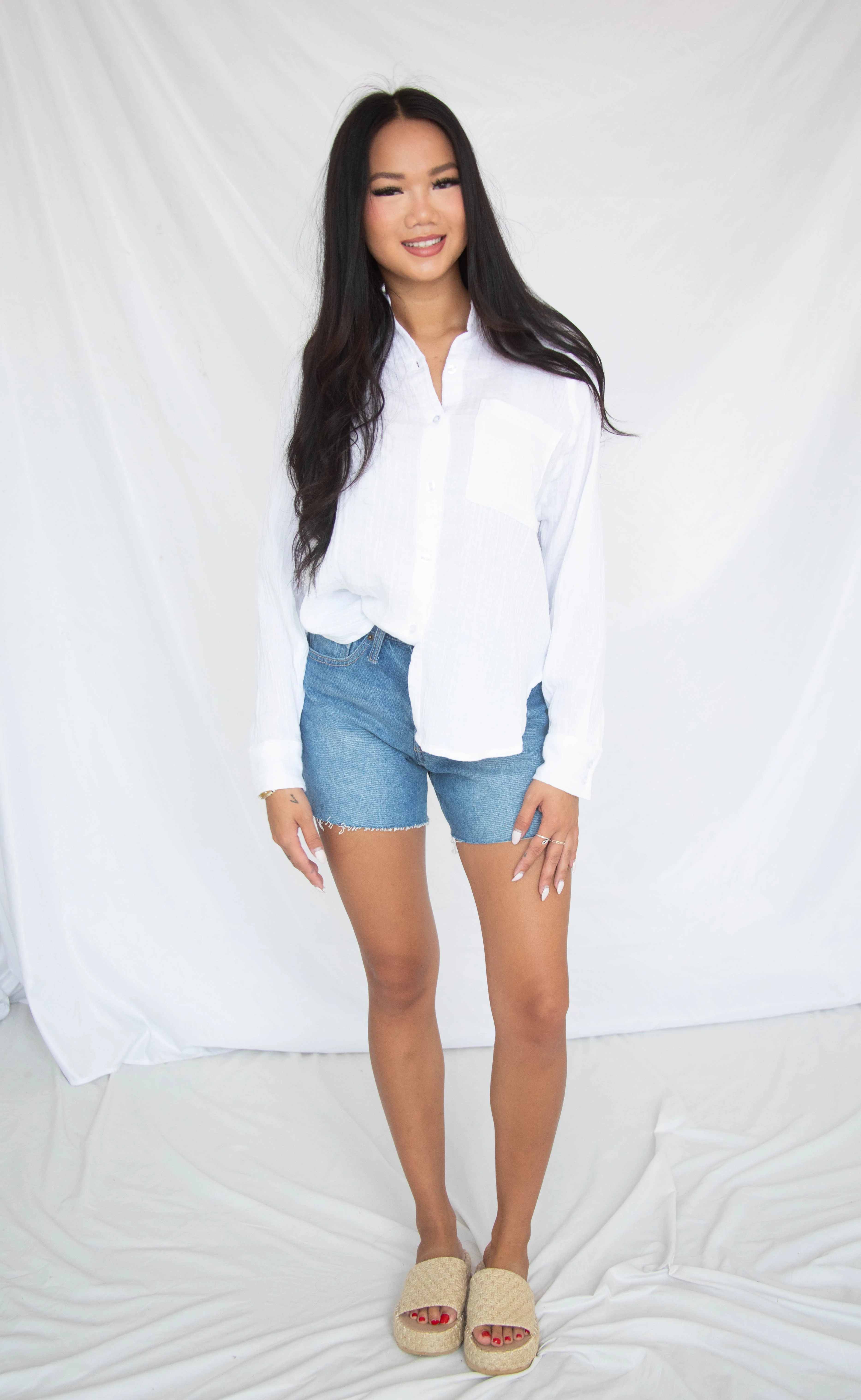 z supply: the perfect airy top - white - Image 2